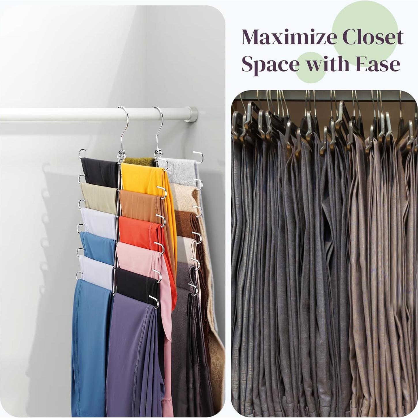 Perchero Organizador de Leggings Ulimart - 6 Capas Metal Plata