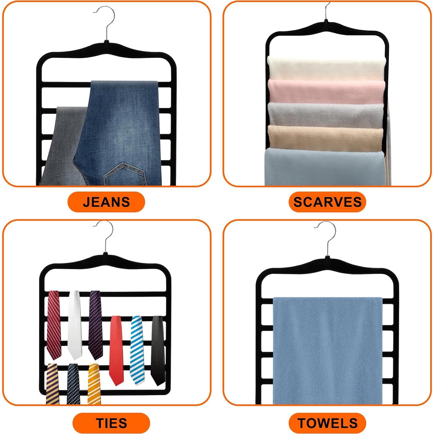 Perchas para Pantalones CLODSPAC, 5 en 1, Antideslizantes