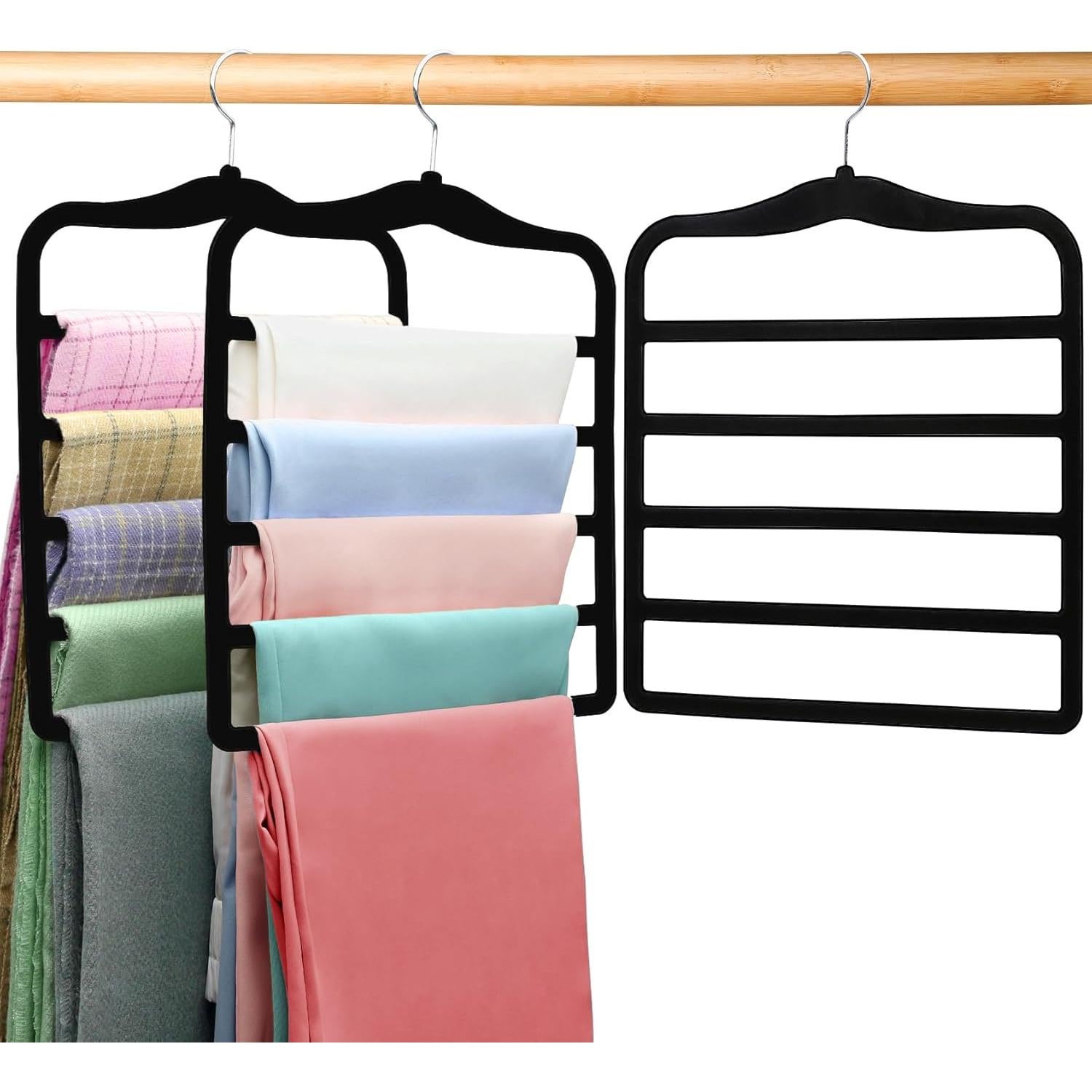 Perchas para Pantalones CLODSPAC, 5 en 1, Antideslizantes