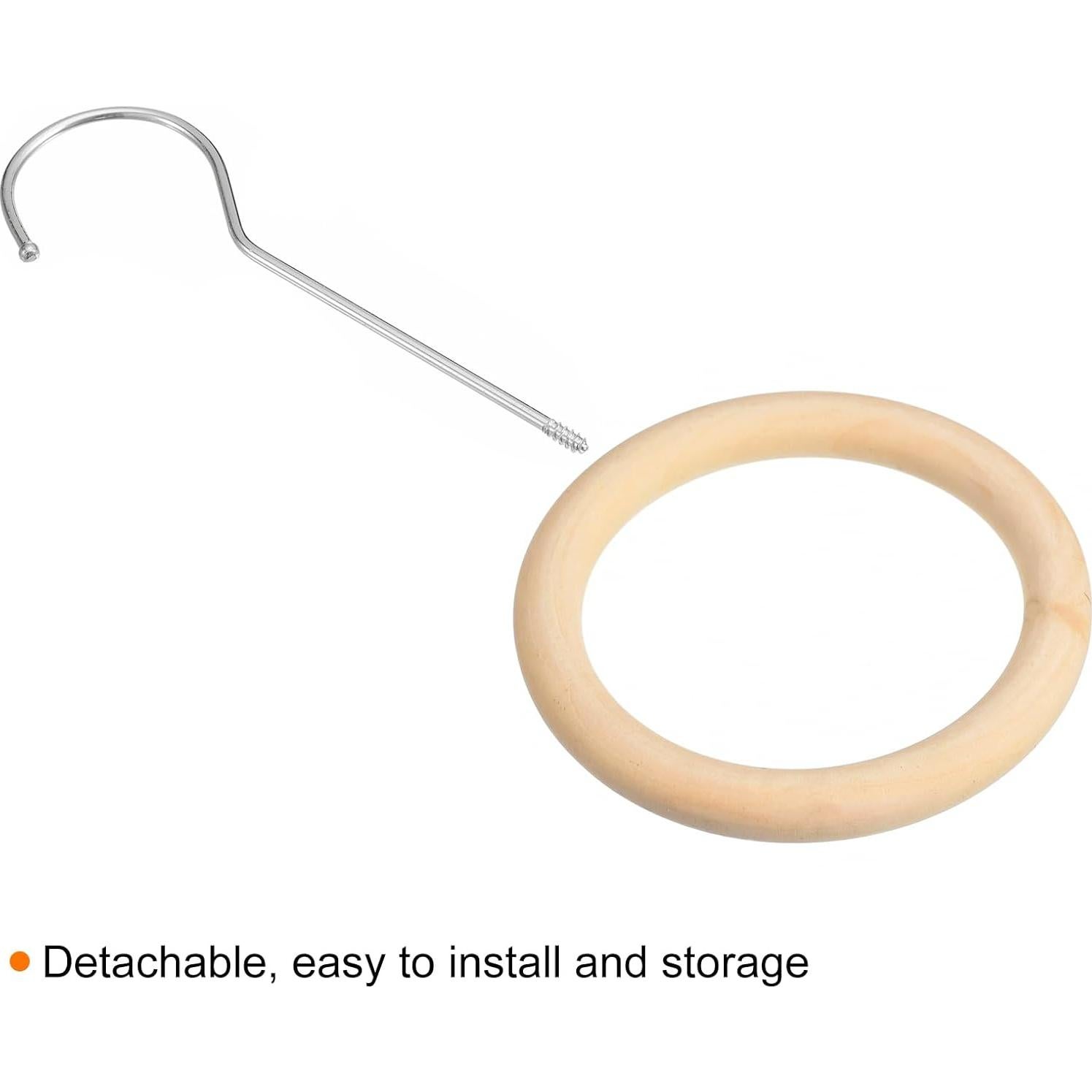 Anillo de Bufanda uxcell 15cm Madera Plata Organizador