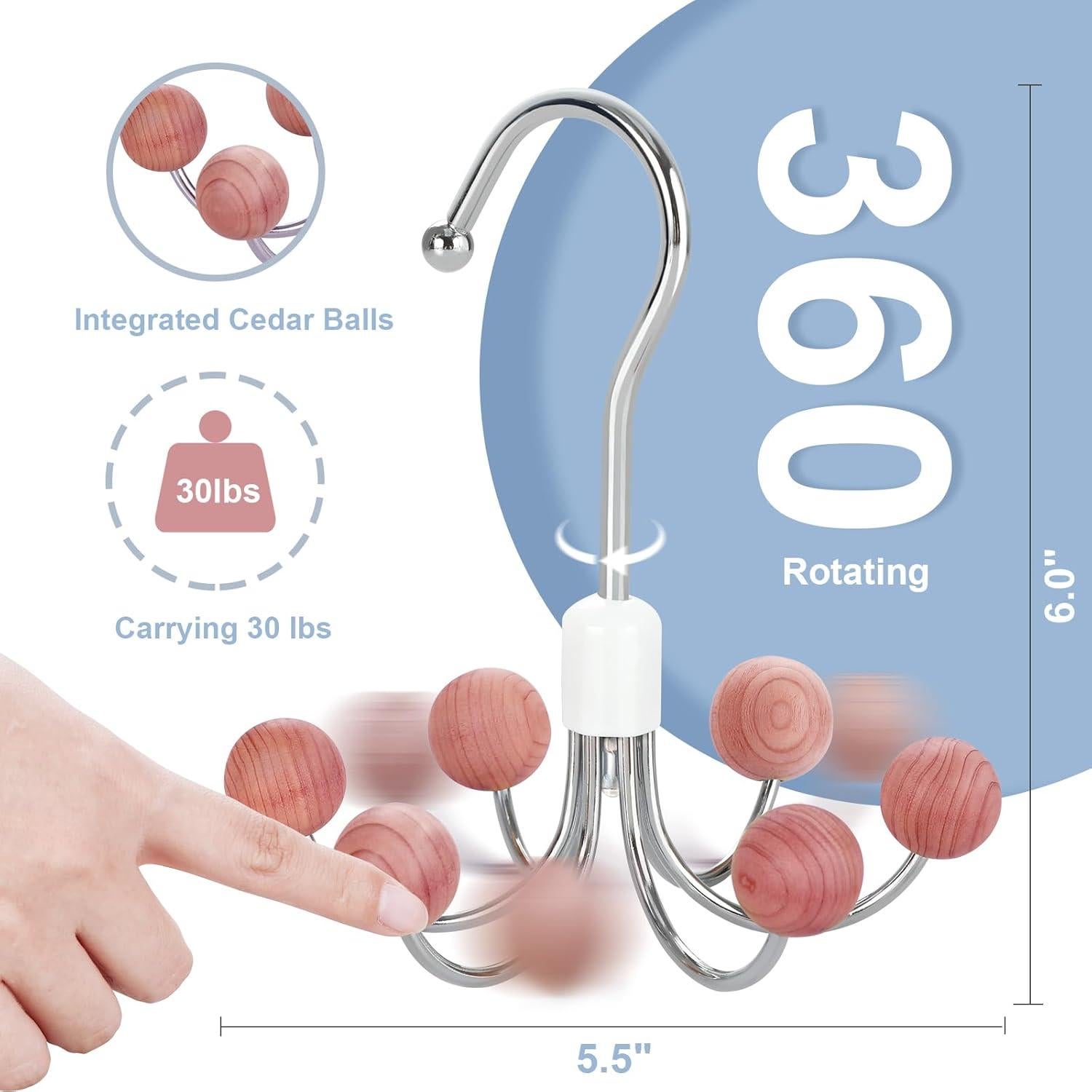 Perchas Giratorias TOPIA HANGER 2-Pack con Bolas de Cedro