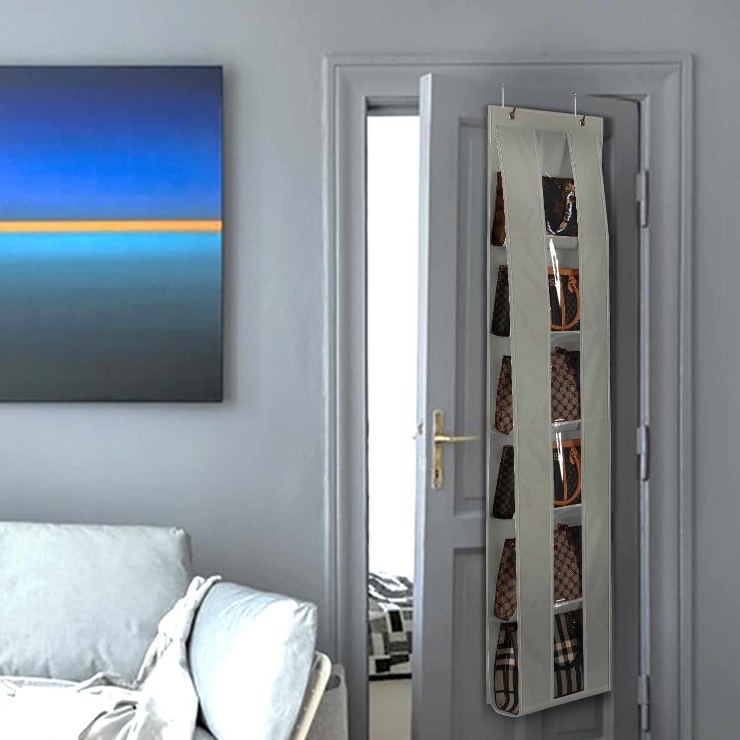 Organizador de Bolsos Sobre la Puerta Lirex, Gris, 6 Compartimentos