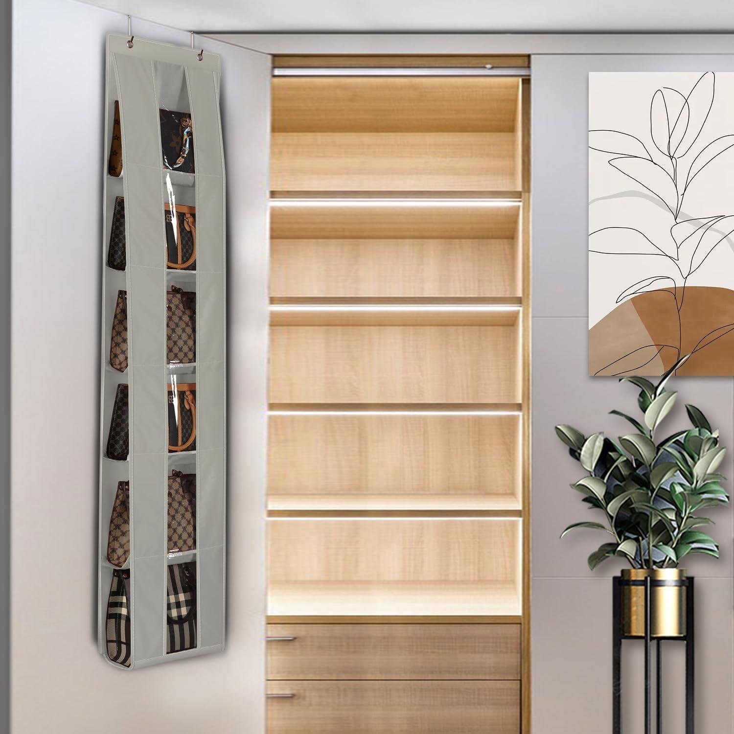 Organizador de Bolsos Sobre la Puerta Lirex, Gris, 6 Compartimentos