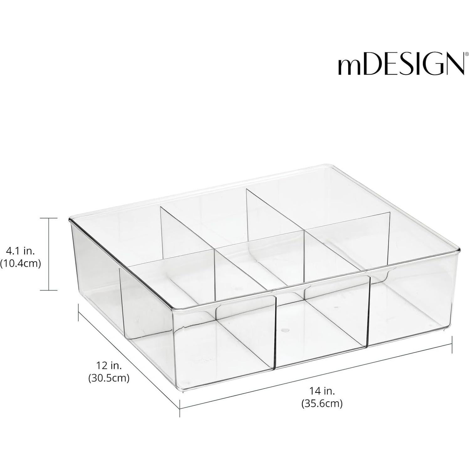 Organizador de Cajón mDesign 6 Compartimentos Transparente