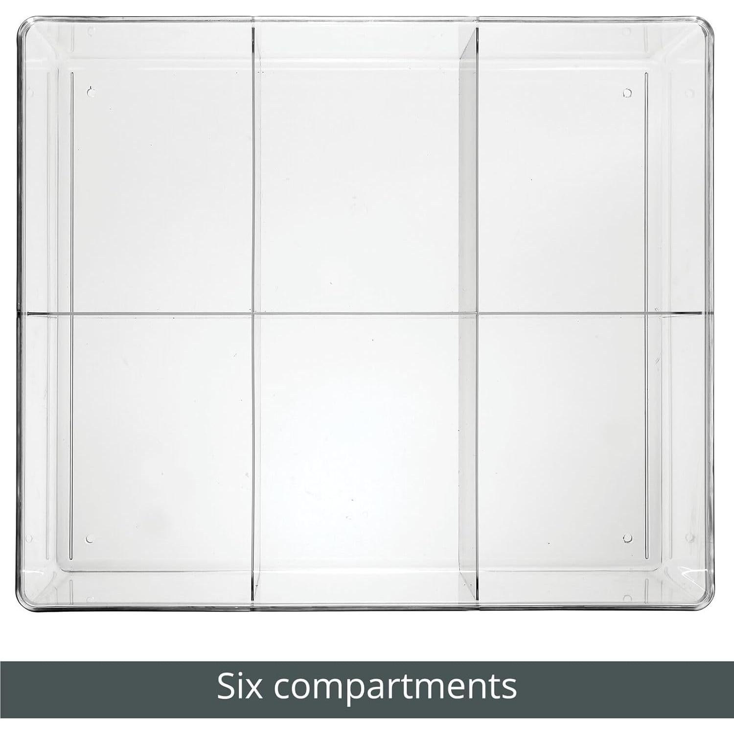 Organizador de Cajón mDesign 6 Compartimentos Transparente