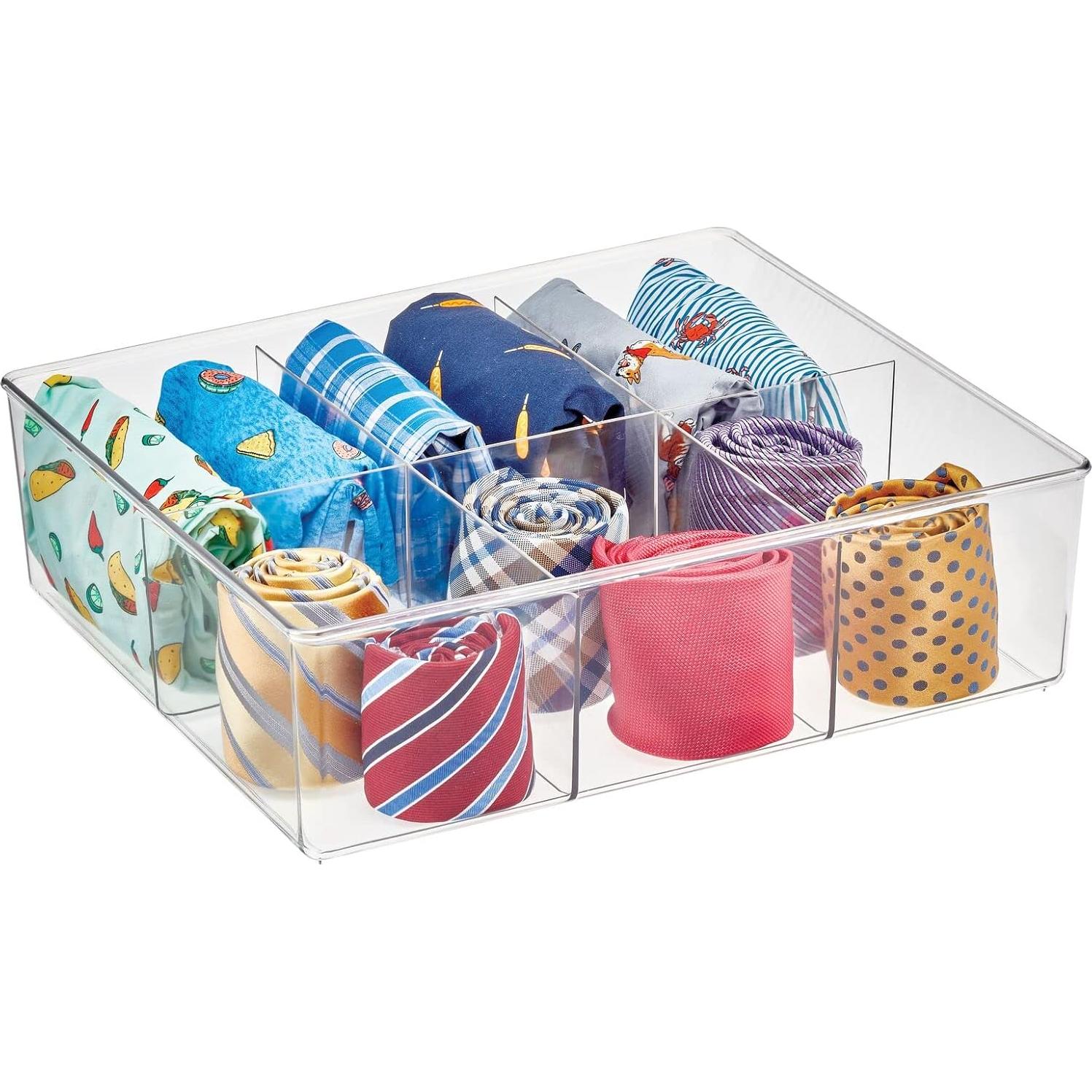 Organizador de Cajón mDesign 6 Compartimentos Transparente