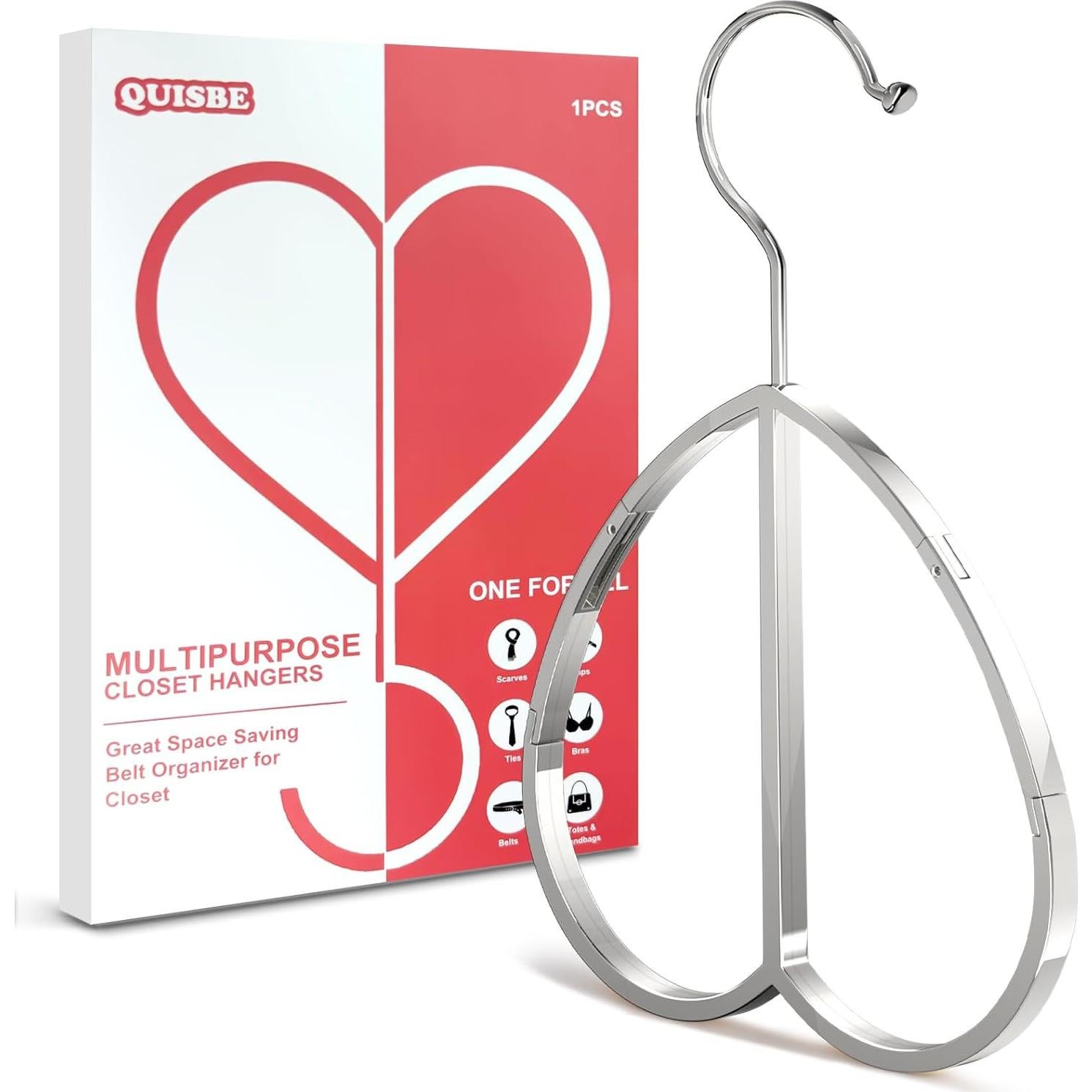 Percha Multipropósito QUISBE en Forma de Corazón - Plateado