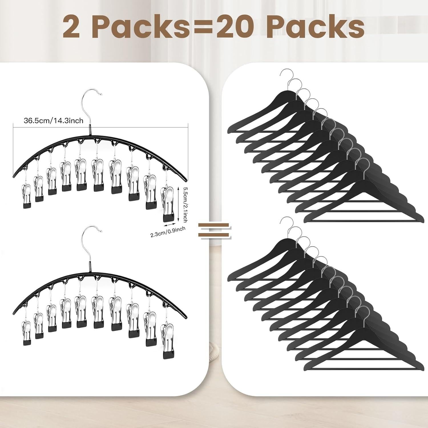 Organizador de Closet Kalimdor con 10 Clips para Pantalones