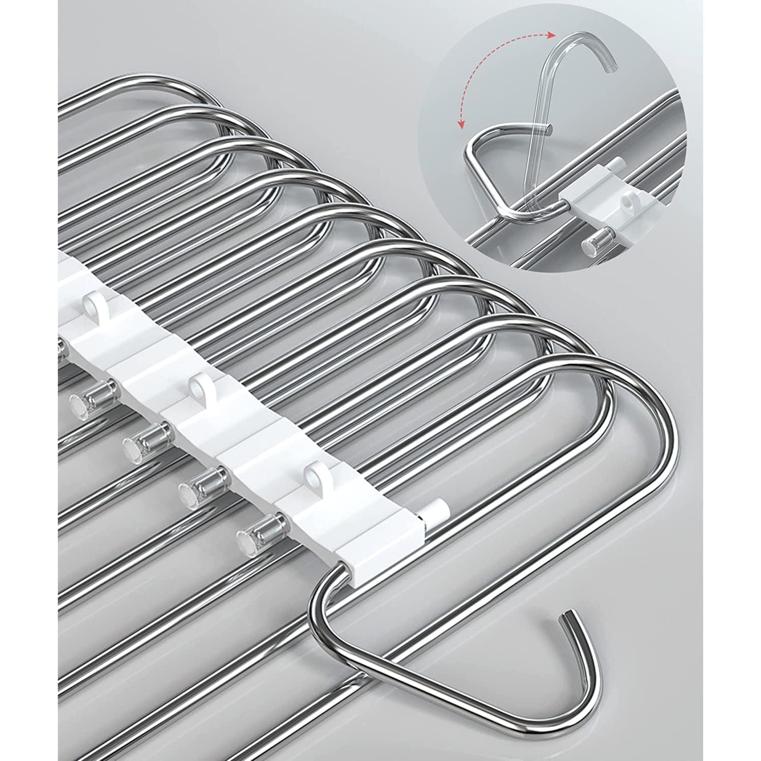 Perchas para Pantalones Besslly 9 Capas Ahorra Espacio 4 Pzas