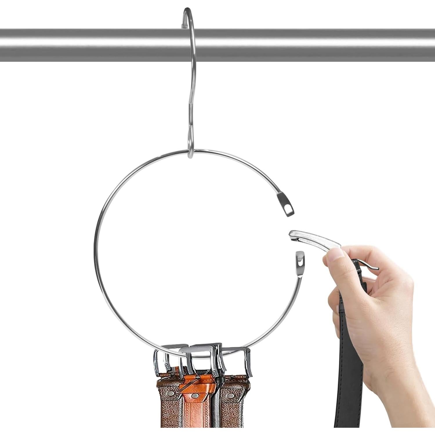 Organizador de Cinturones Harhana, 2 Paquetes, Cromado, 15.24 cm