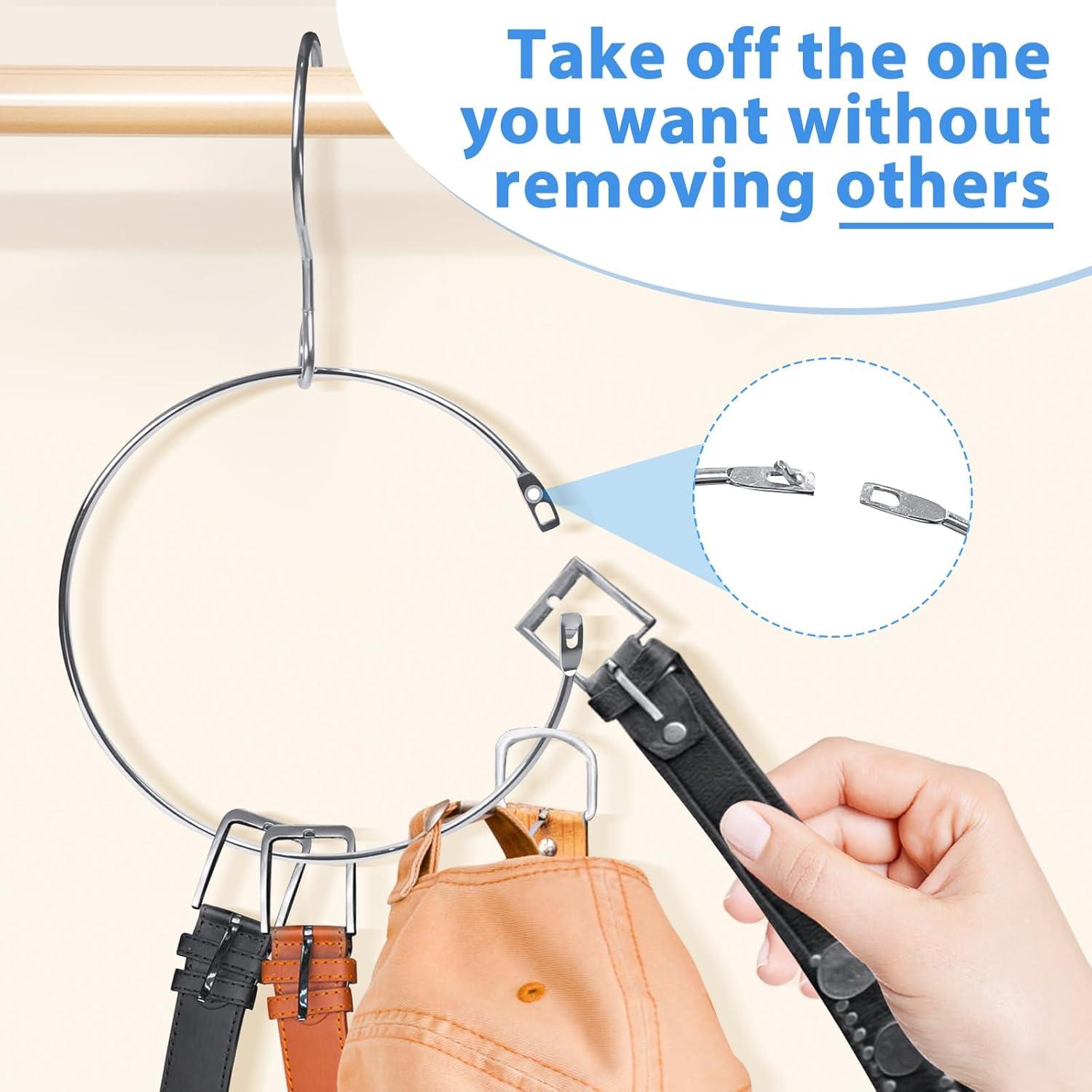 Organizador de Cinturones Harhana, 2 Paquetes, Cromado, 15.24 cm