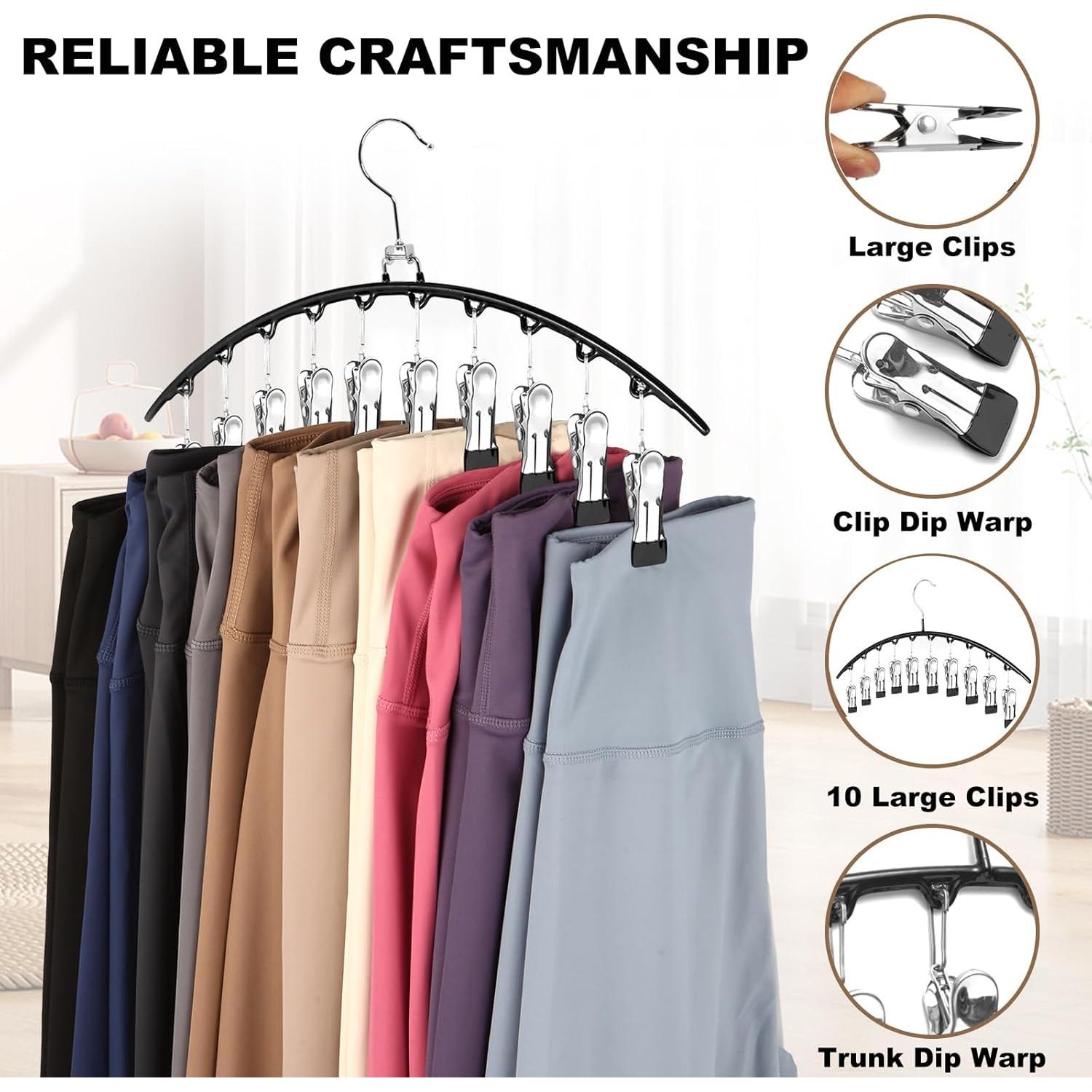 Organizador de Closet Hendiy 3 Paquete con 10 Clips Negro