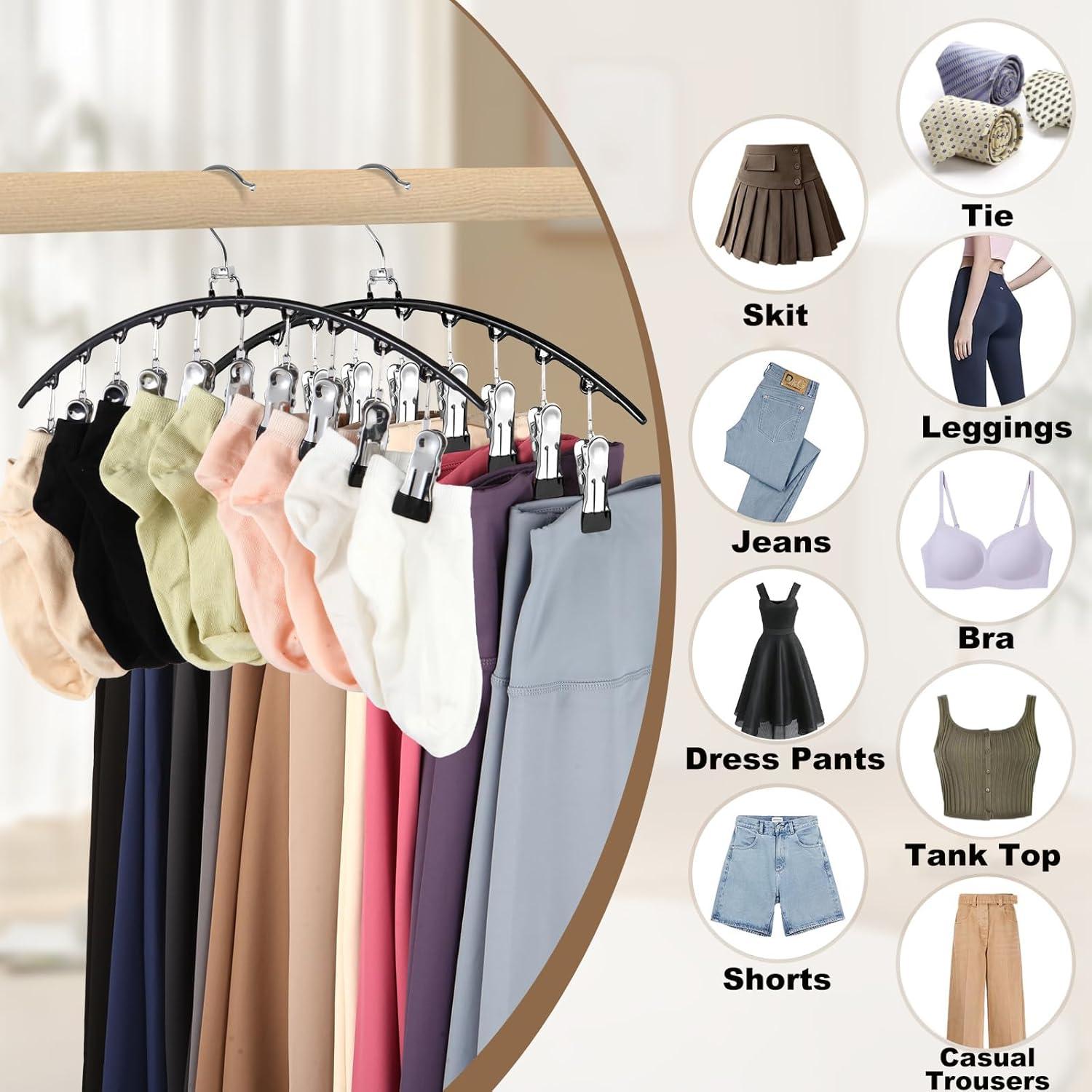 Organizador de Closet Hendiy 3 Paquete con 10 Clips Negro