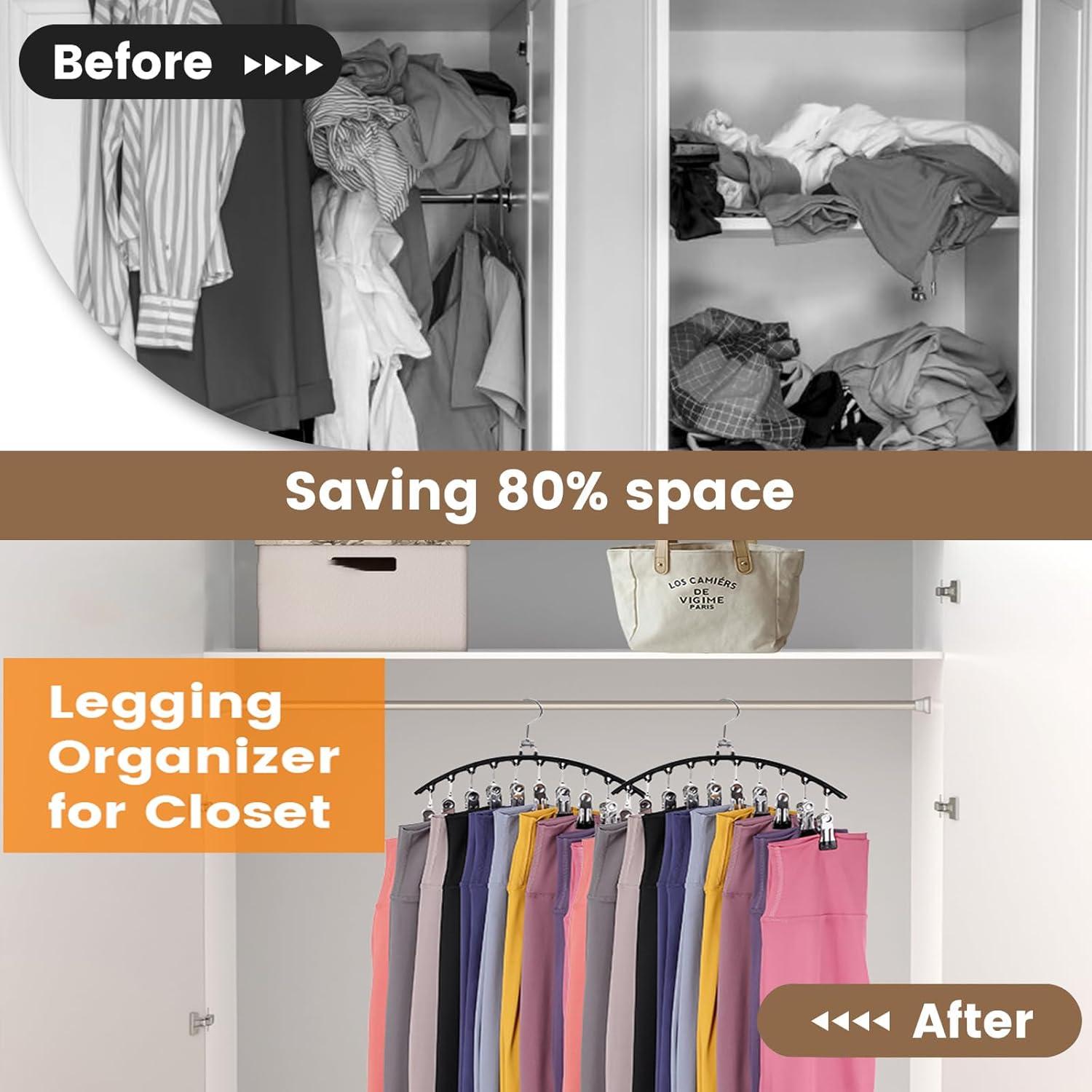 Organizador de Closet Hendiy 3 Paquete con 10 Clips Negro