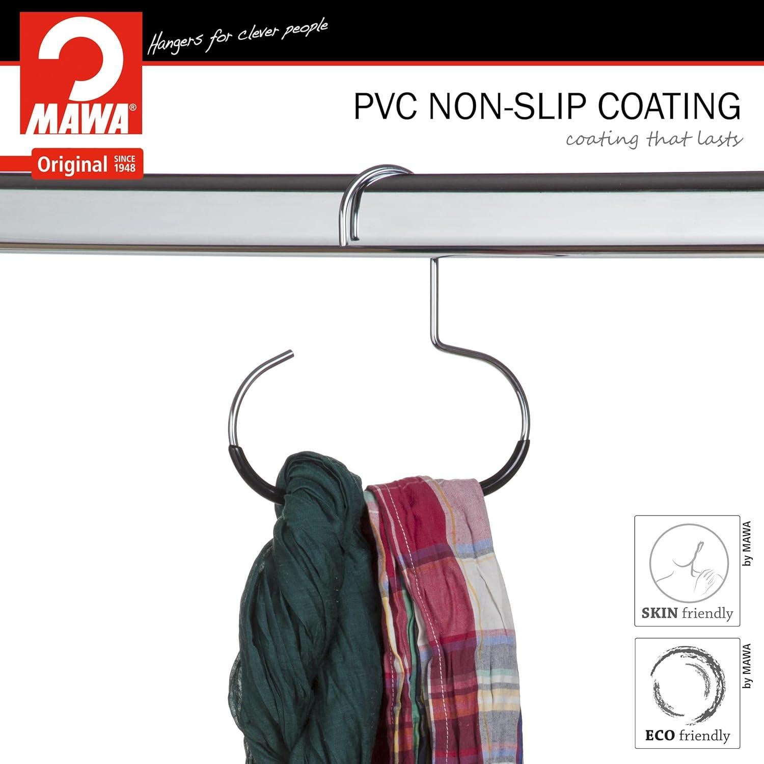 Perchas de Metal Antideslizantes MAWA G-1 Set de 2 Negro