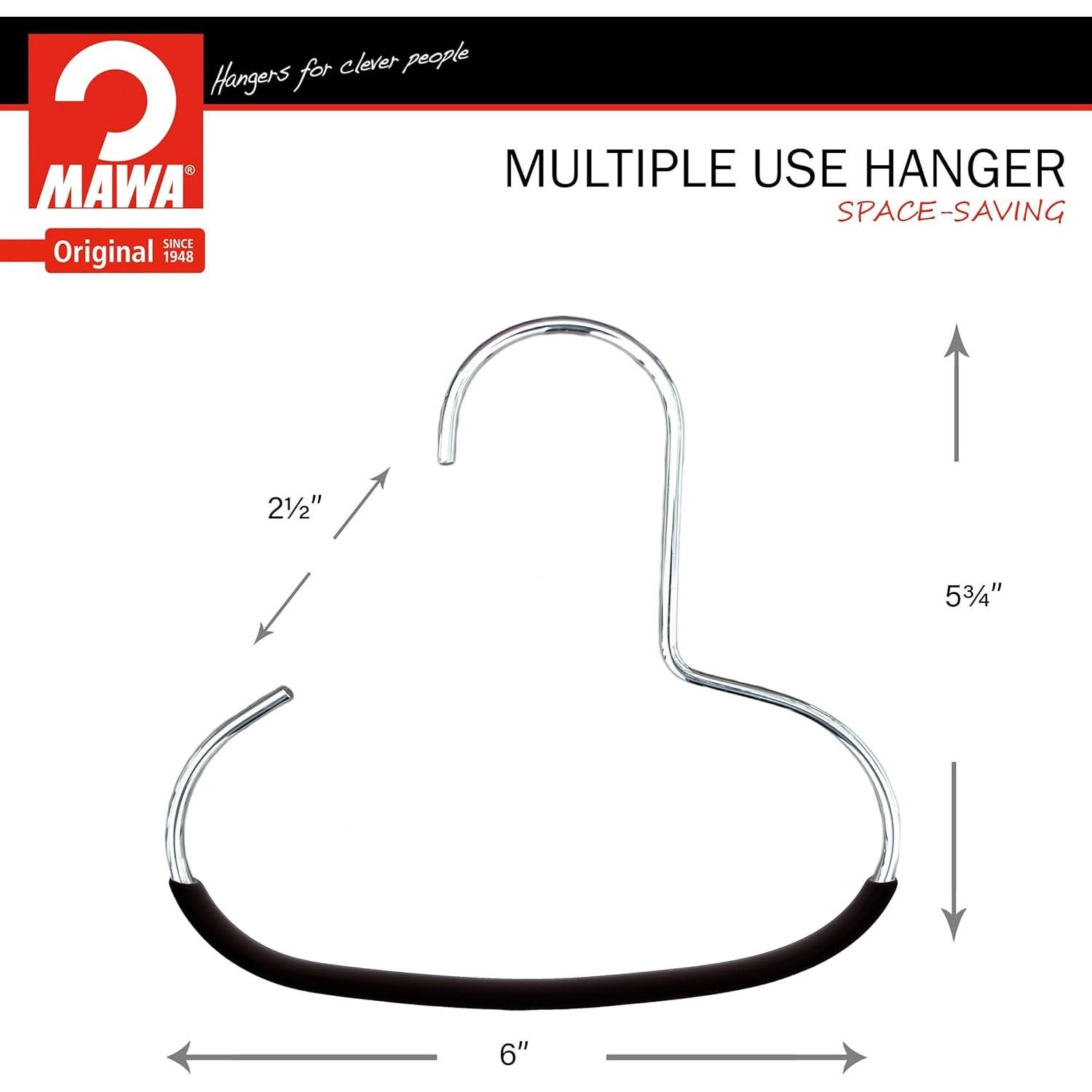 Perchas de Metal Antideslizantes MAWA G-1 Set de 2 Negro