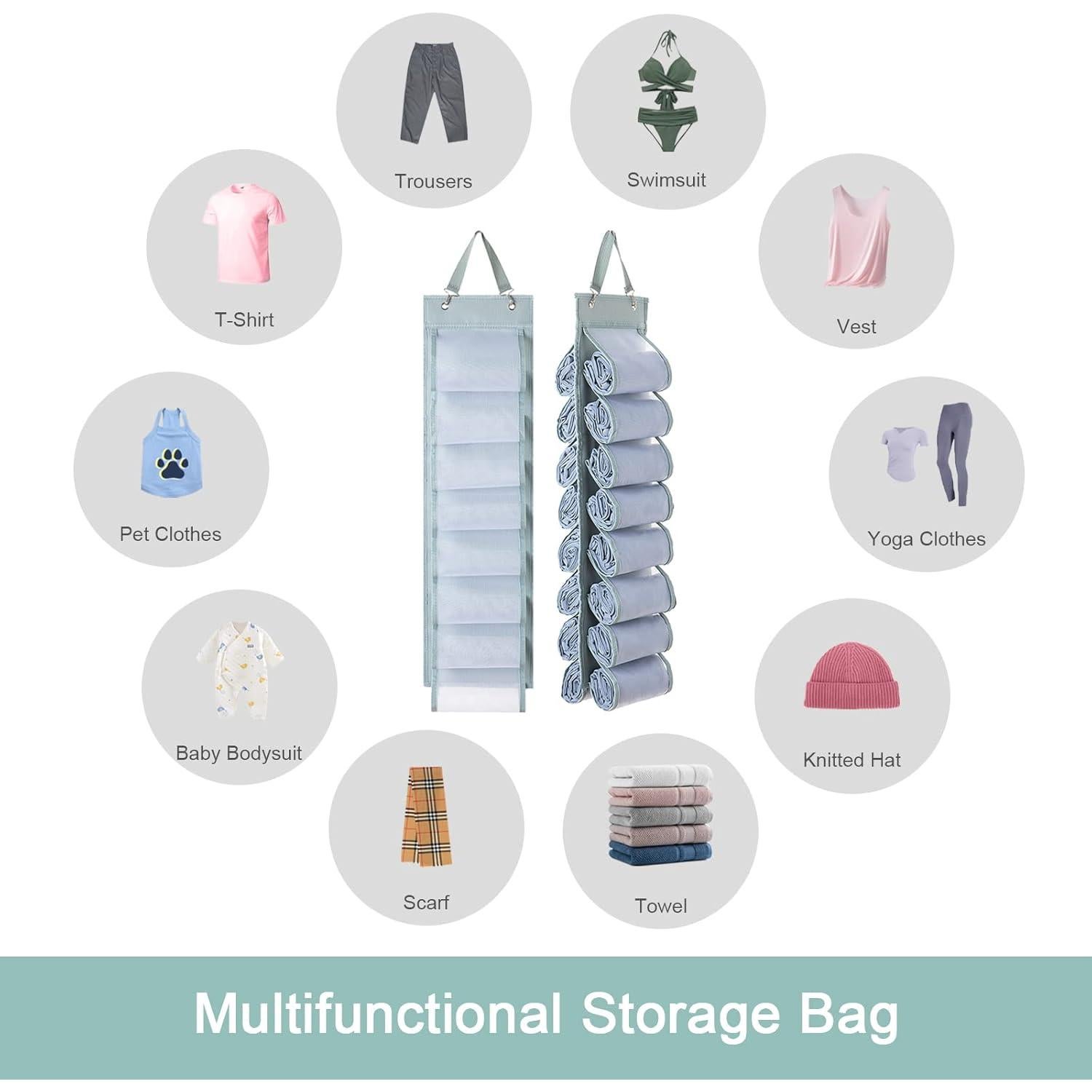 Organizador de Leggings DHSFKBE 16 Compartimentos Gris