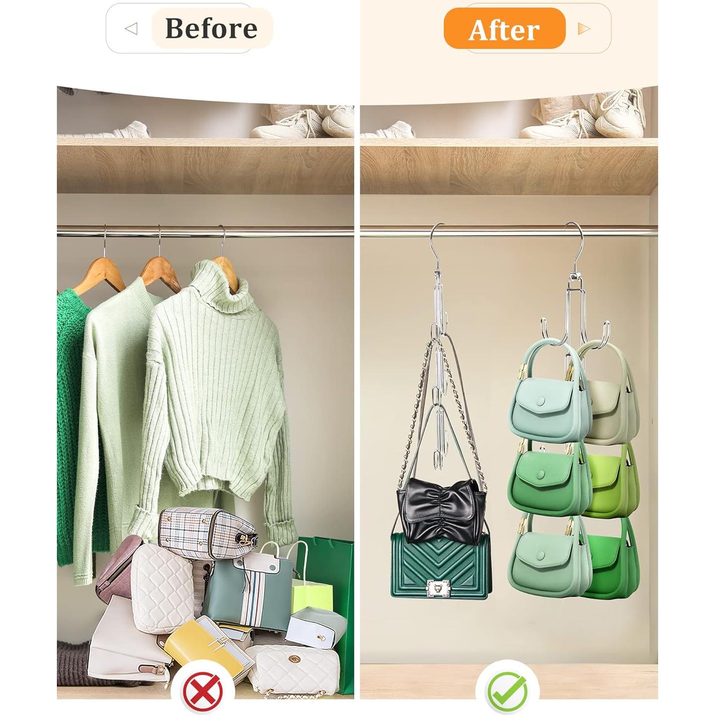 Organizador de Perchas para Bolsos Myfolrena - Acero Inoxidable Plata