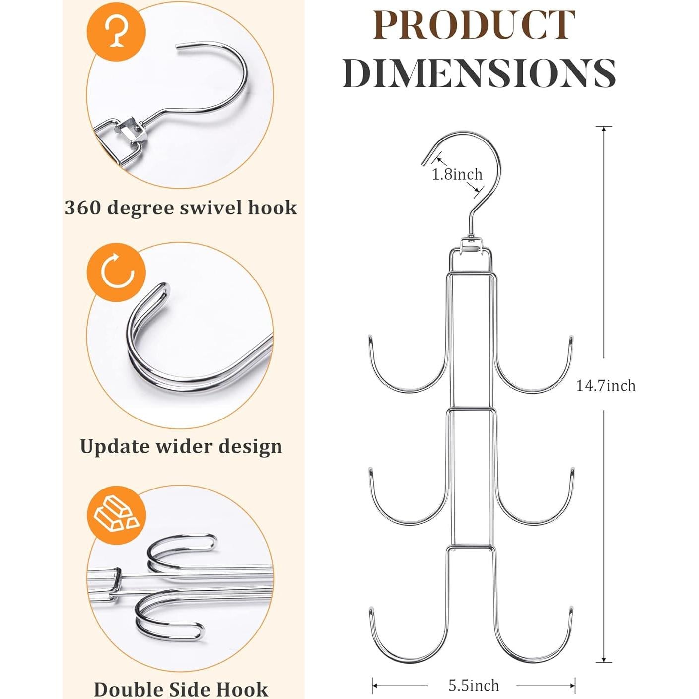 Organizador de Perchas para Bolsos Myfolrena - Acero Inoxidable Plata