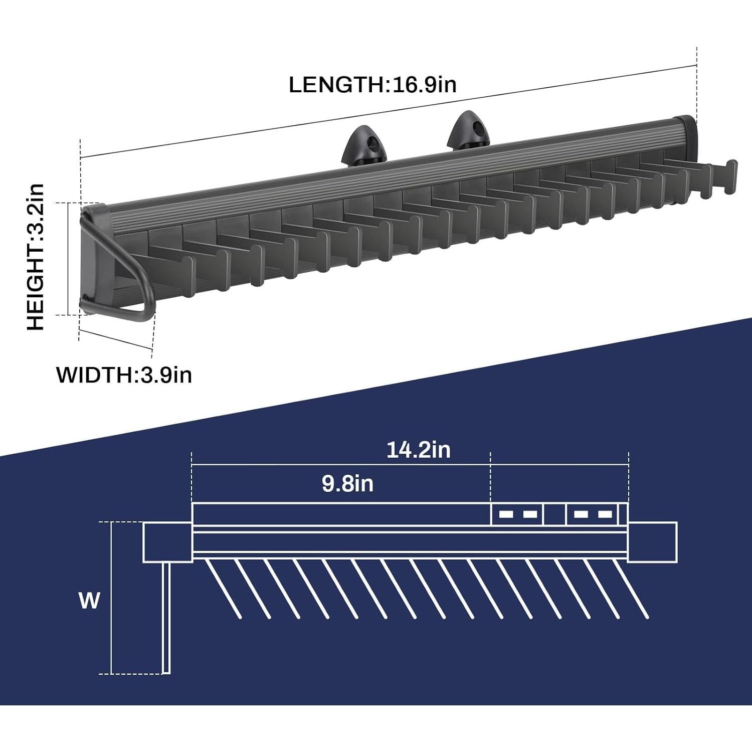 Soporte deslizante para corbatas XIIW, organizador 20 ganchos