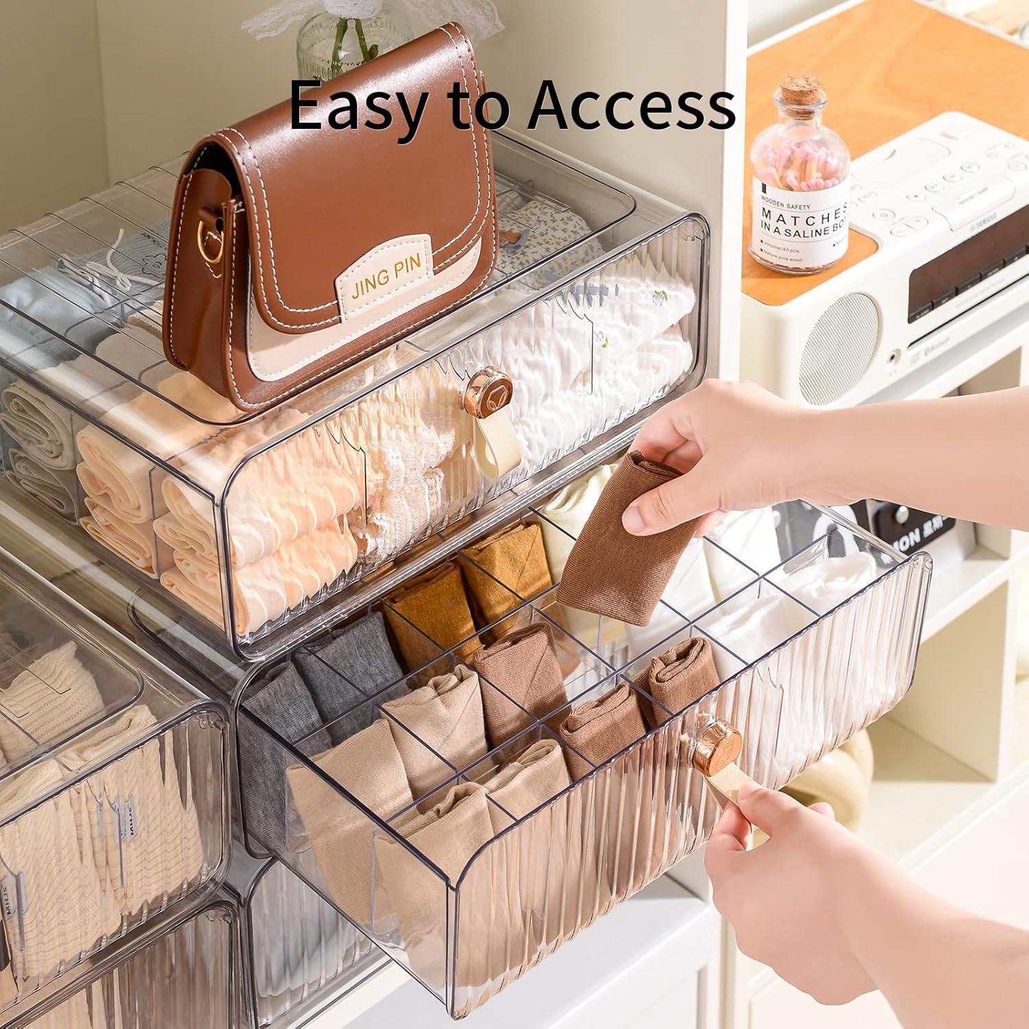 Organizador de Ropa Interior MSHOMELY 24 Celdas Transparente