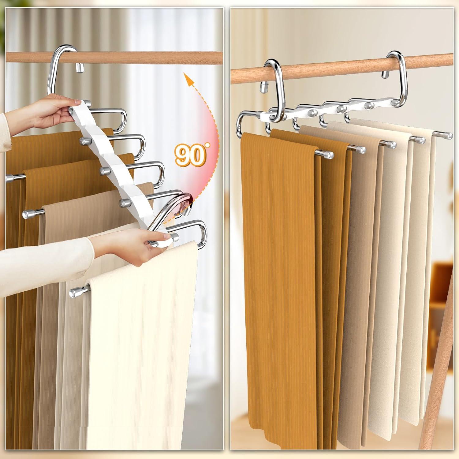 Perchas para Pantalones Balavina 4 Piezas Acero Inoxidable