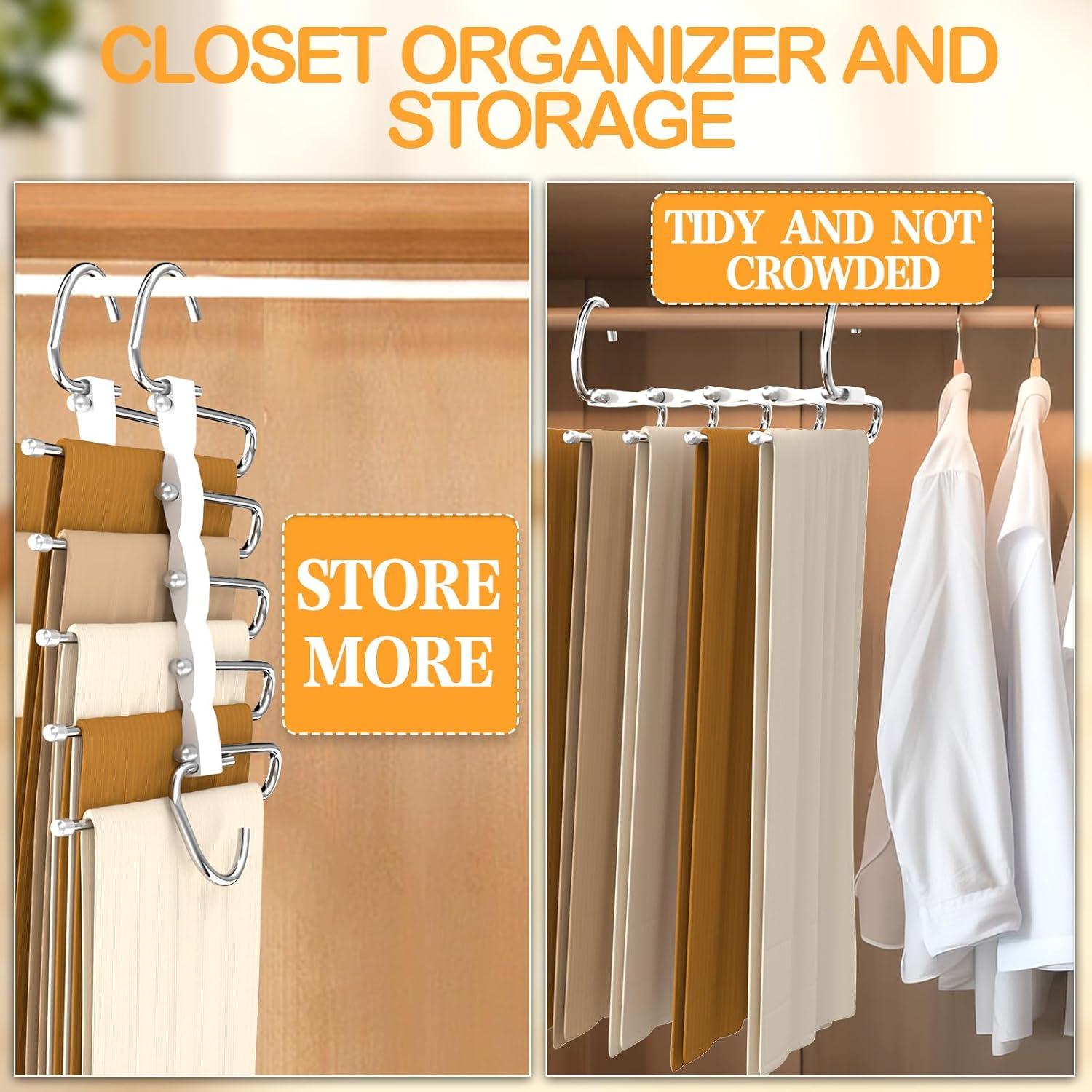 Perchas para Pantalones Balavina 4 Piezas Acero Inoxidable