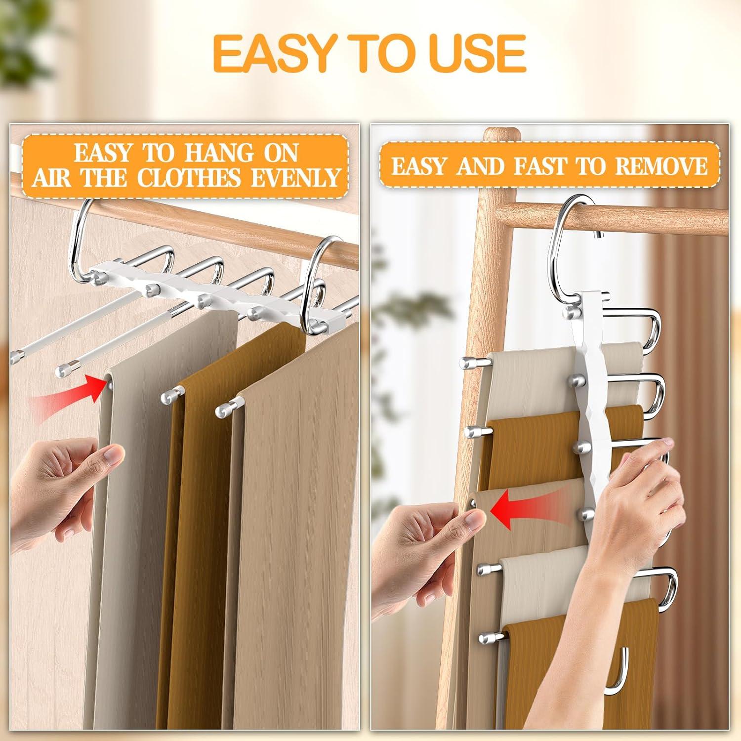 Perchas para Pantalones Balavina 4 Piezas Acero Inoxidable