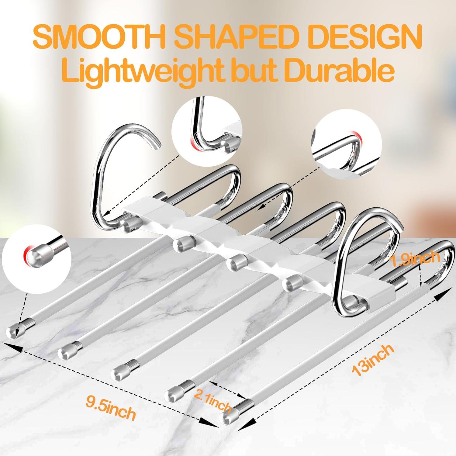 Perchas para Pantalones Balavina 4 Piezas Acero Inoxidable