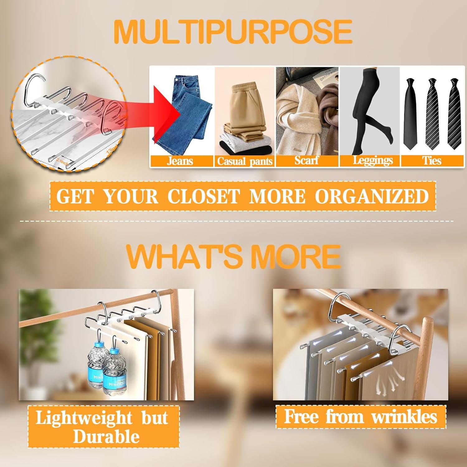 Perchas para Pantalones Balavina 4 Piezas Acero Inoxidable