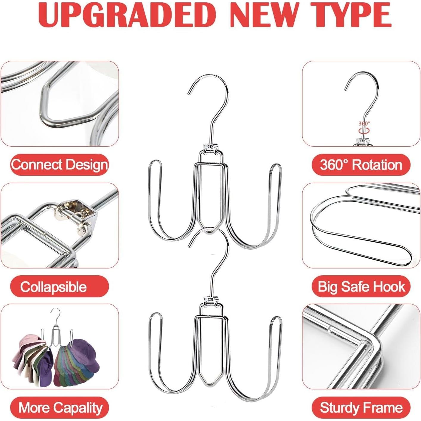 Organizador de Sombreros NAKBINX - 2 Perchas Metálicas 360°