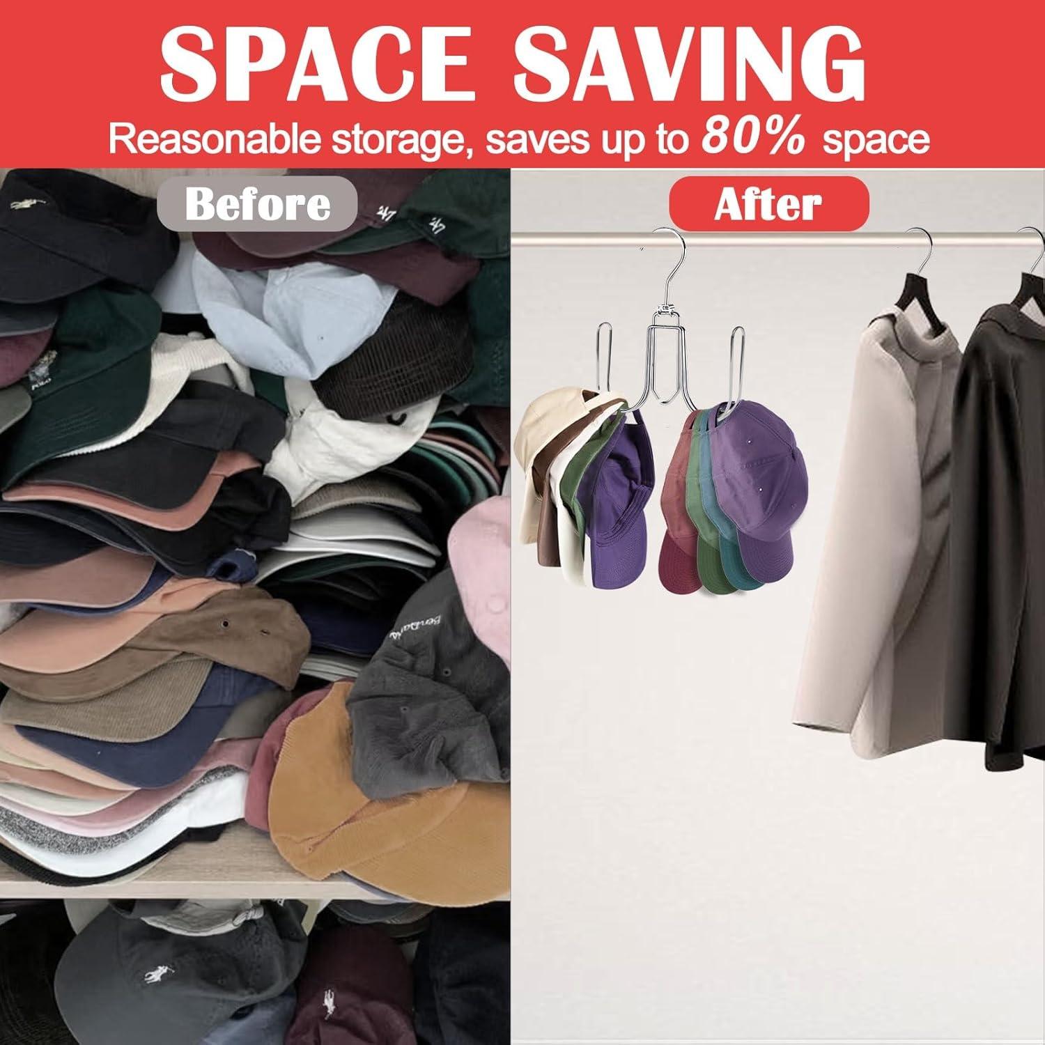 Organizador de Sombreros NAKBINX - 2 Perchas Metálicas 360°