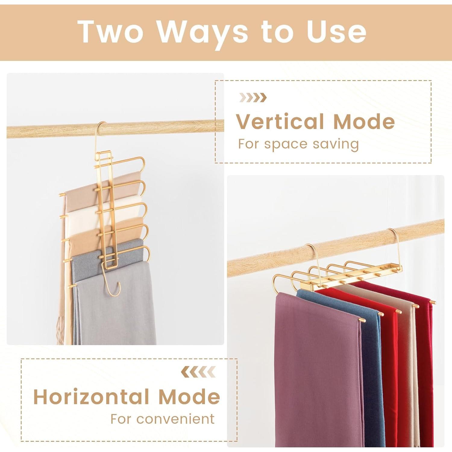 Perchas Ahorra Espacio Niziyue 5 Capas Metal Dorado 2Pack