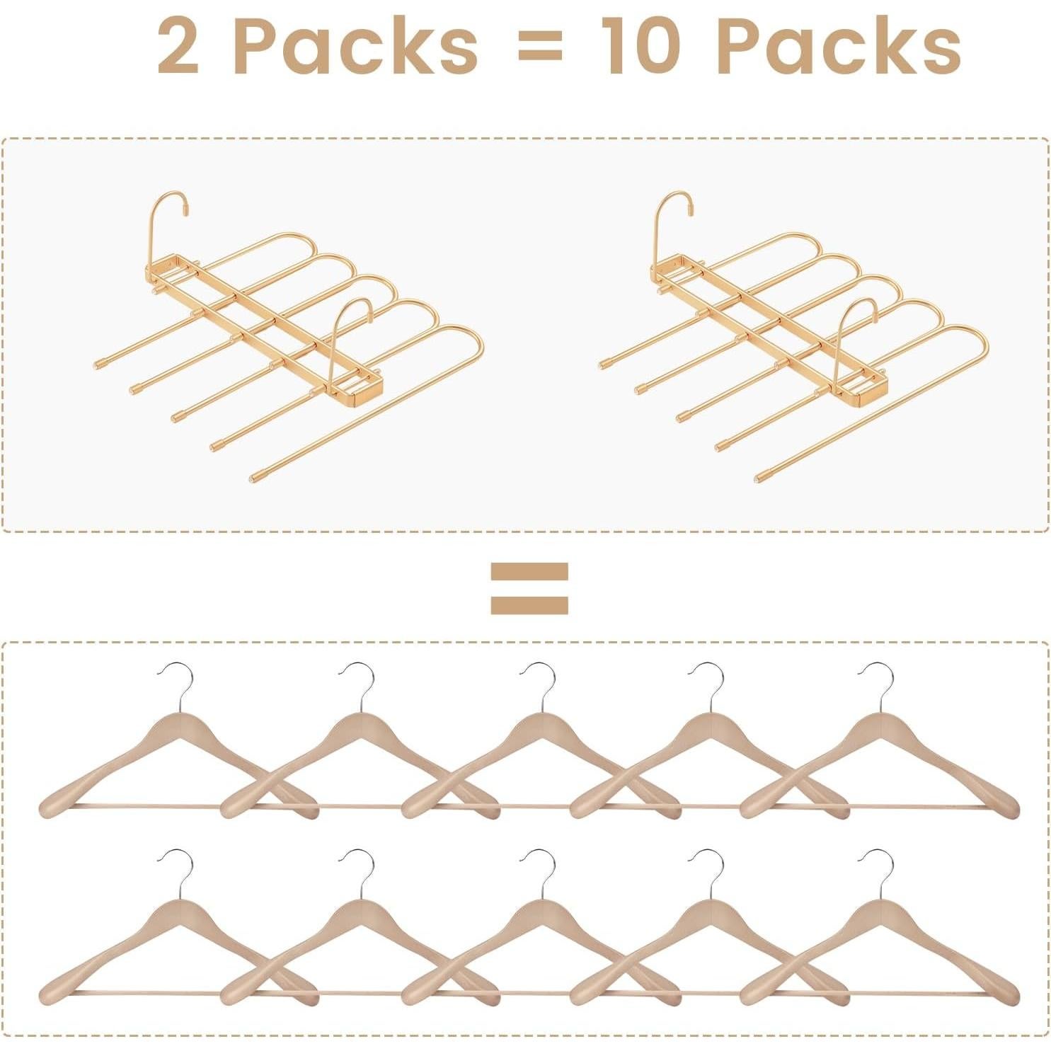 Perchas Ahorra Espacio Niziyue 5 Capas Metal Dorado 2Pack