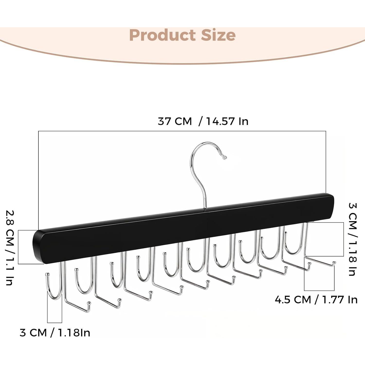 Perchero de Corbatas y Cinturones Dntorx Plegable 20 Ganchos
