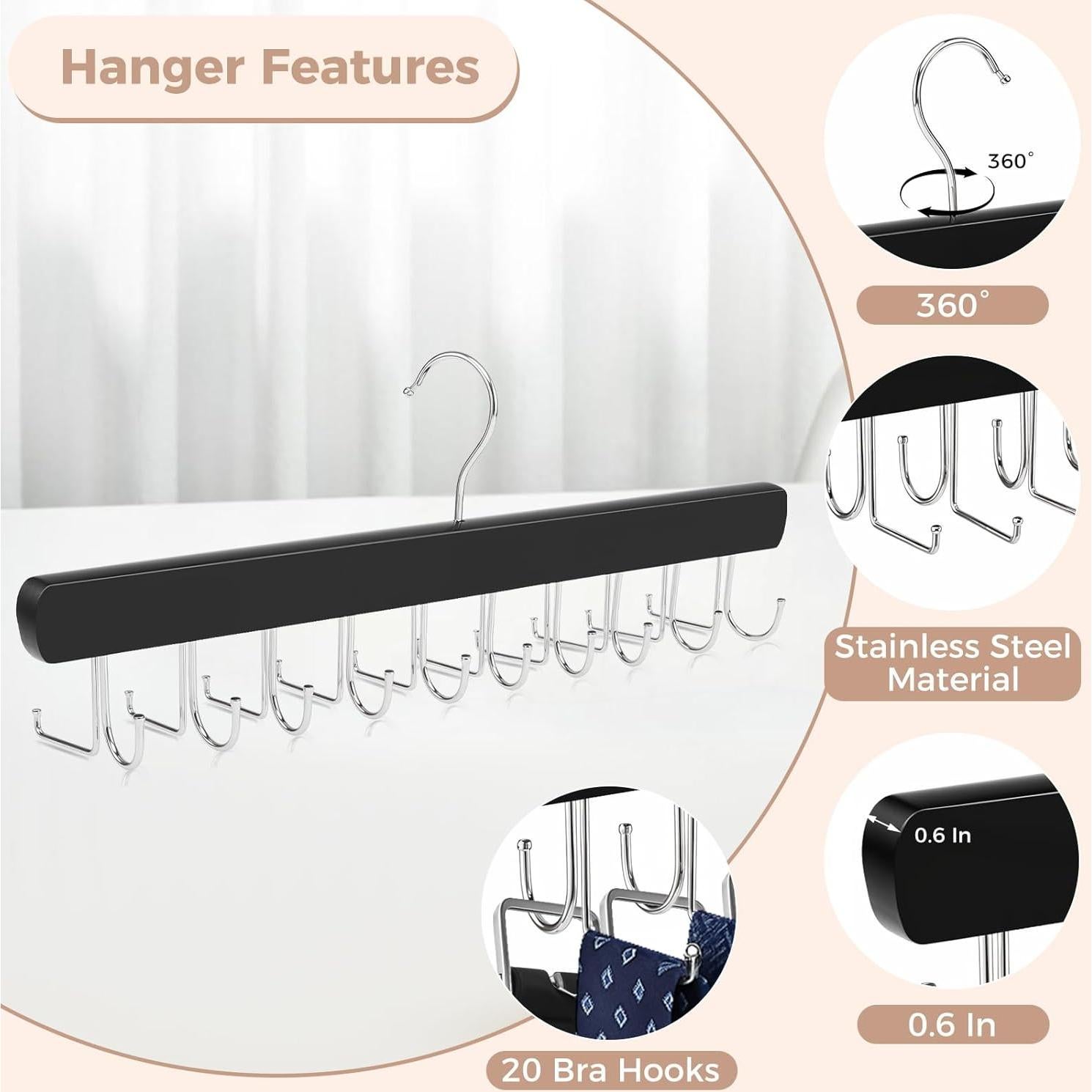 Perchero de Corbatas y Cinturones Dntorx Plegable 20 Ganchos