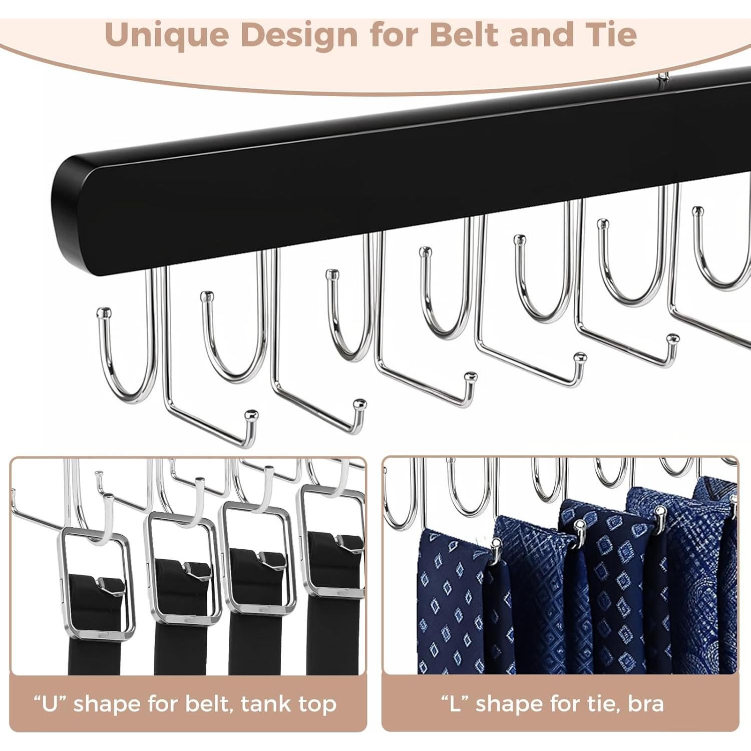 Perchero de Corbatas y Cinturones Dntorx Plegable 20 Ganchos