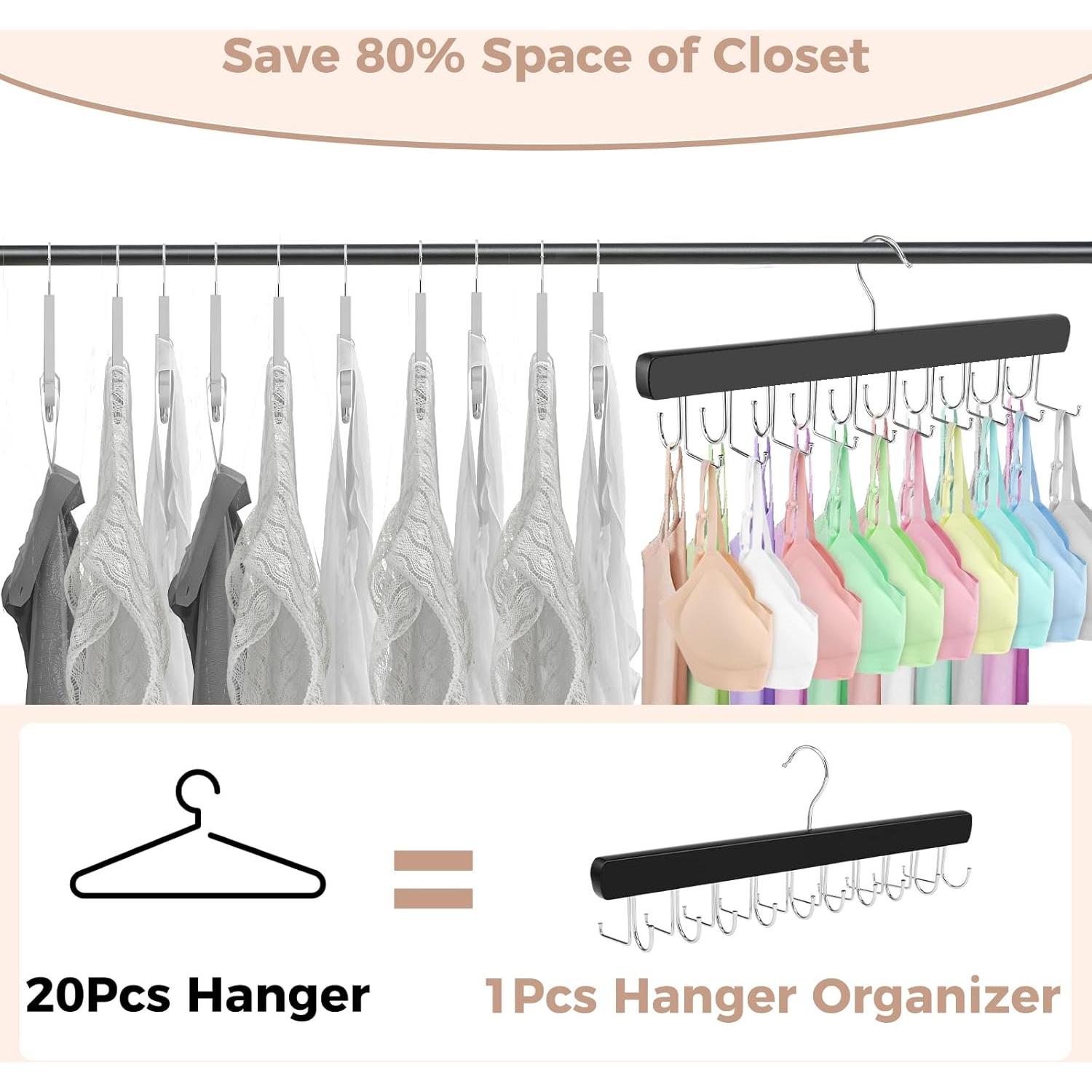 Perchero de Corbatas y Cinturones Dntorx Plegable 20 Ganchos