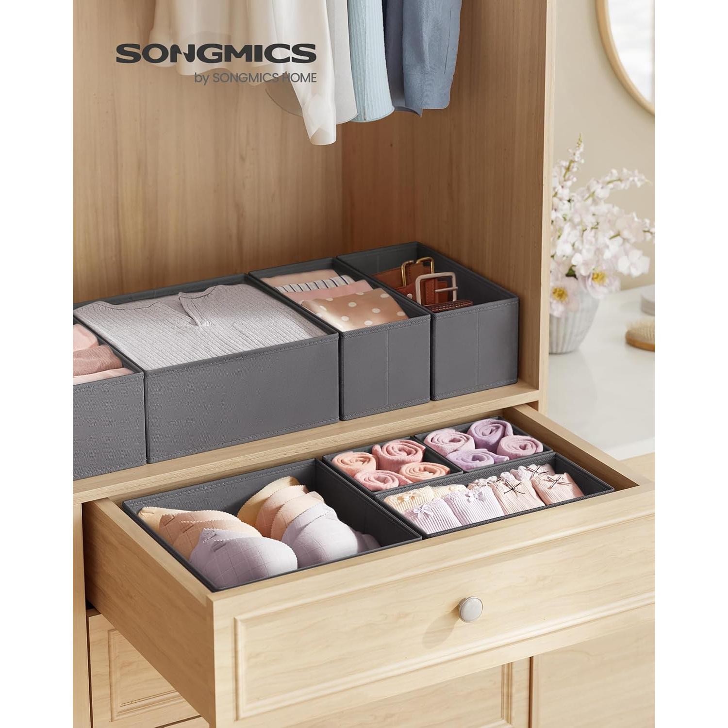 Set de 12 Organizadores de Cajones SONGMICS - Tela Plegable Gris