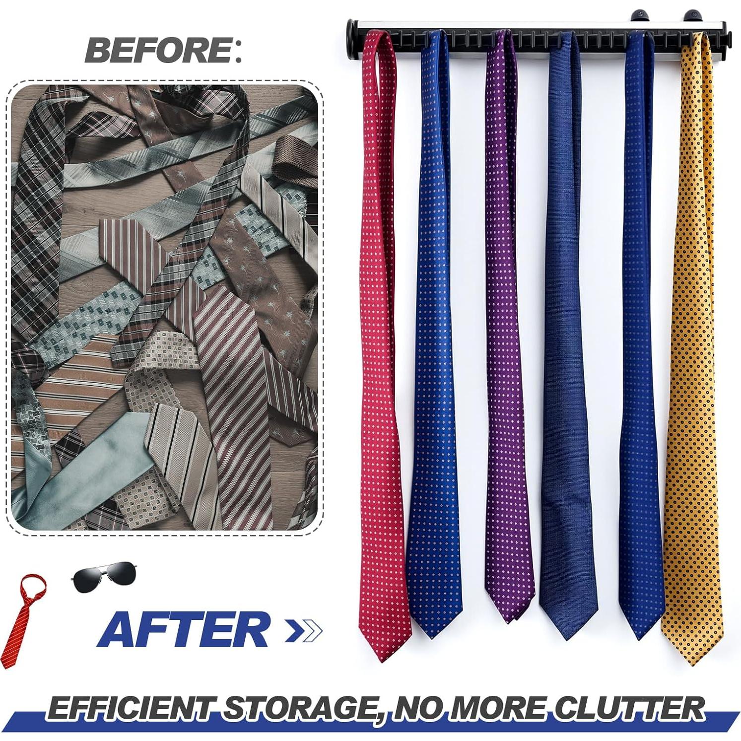 Soporte Deslizante para Corbatas Maxdot 28 Ganchos 46x8.6cm