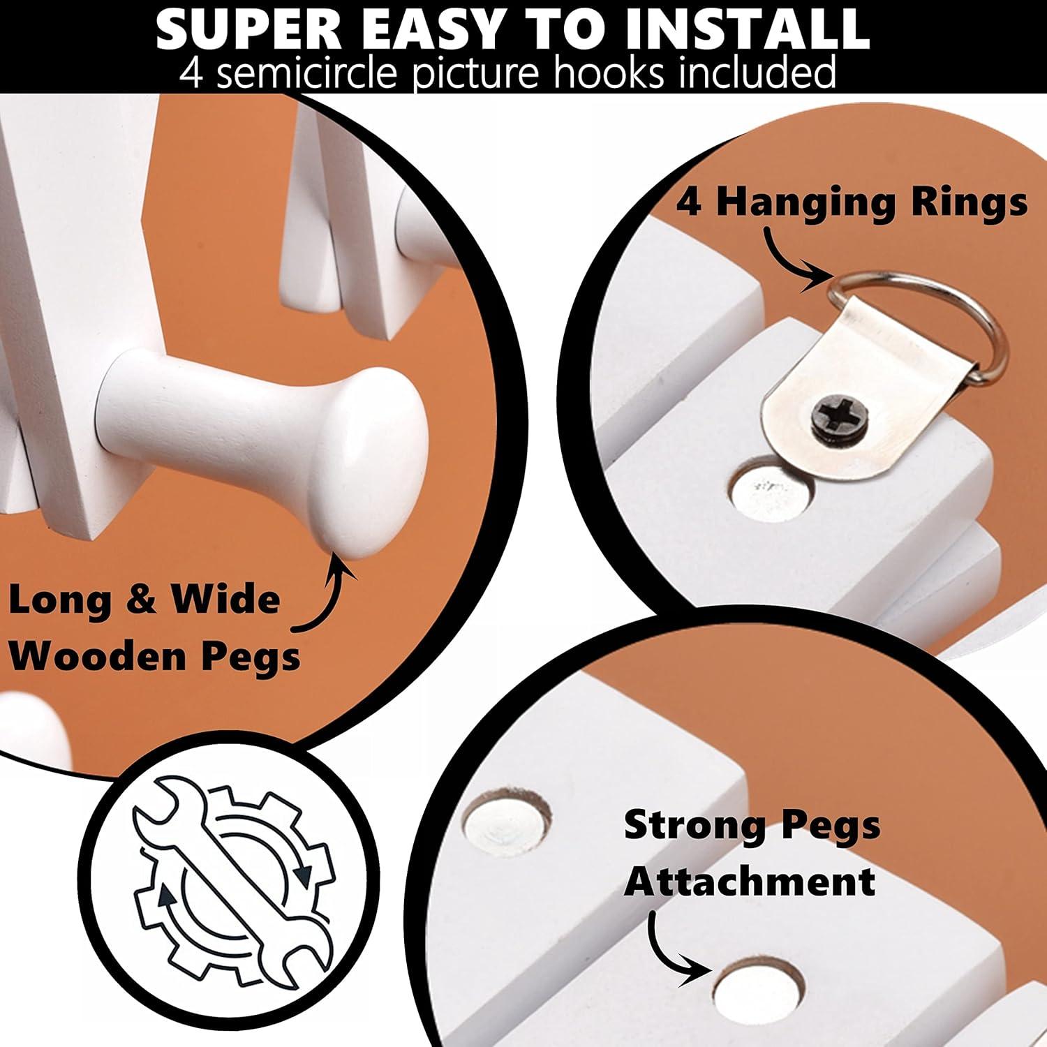 Perchero de Pared Expandible Amber Home 17 Ganchos Blanco