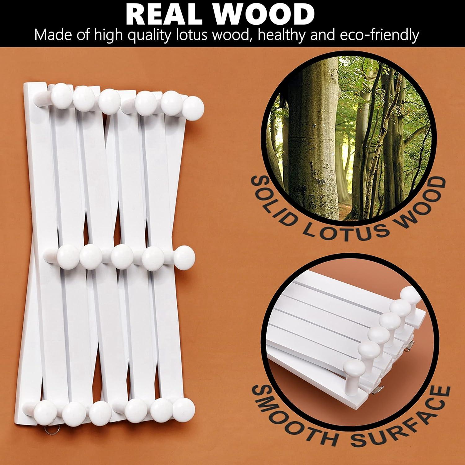 Perchero de Pared Expandible Amber Home 17 Ganchos Blanco