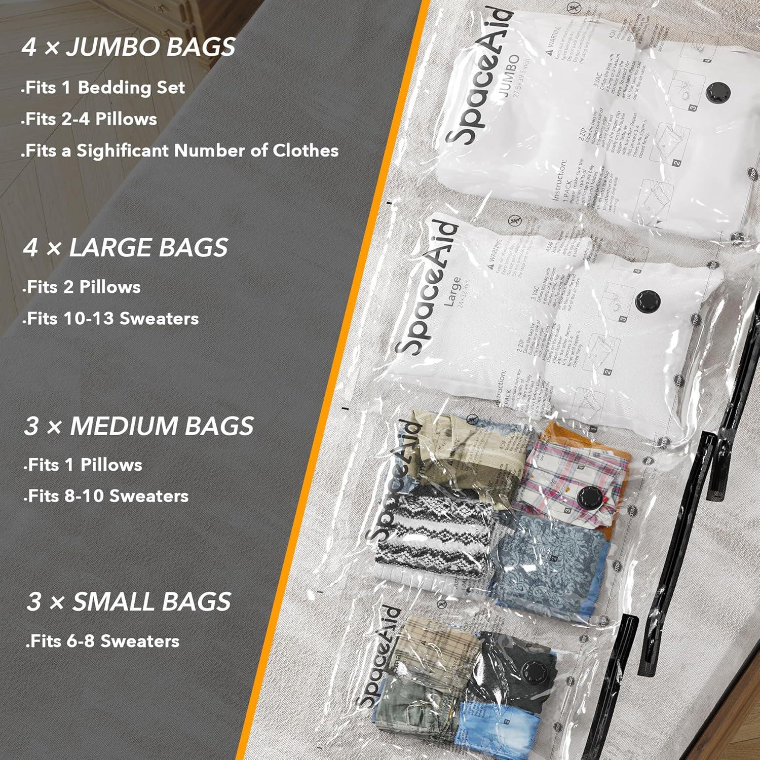 Bolsas de Almacenamiento SpaceAid 14 con Bomba Eléctrica