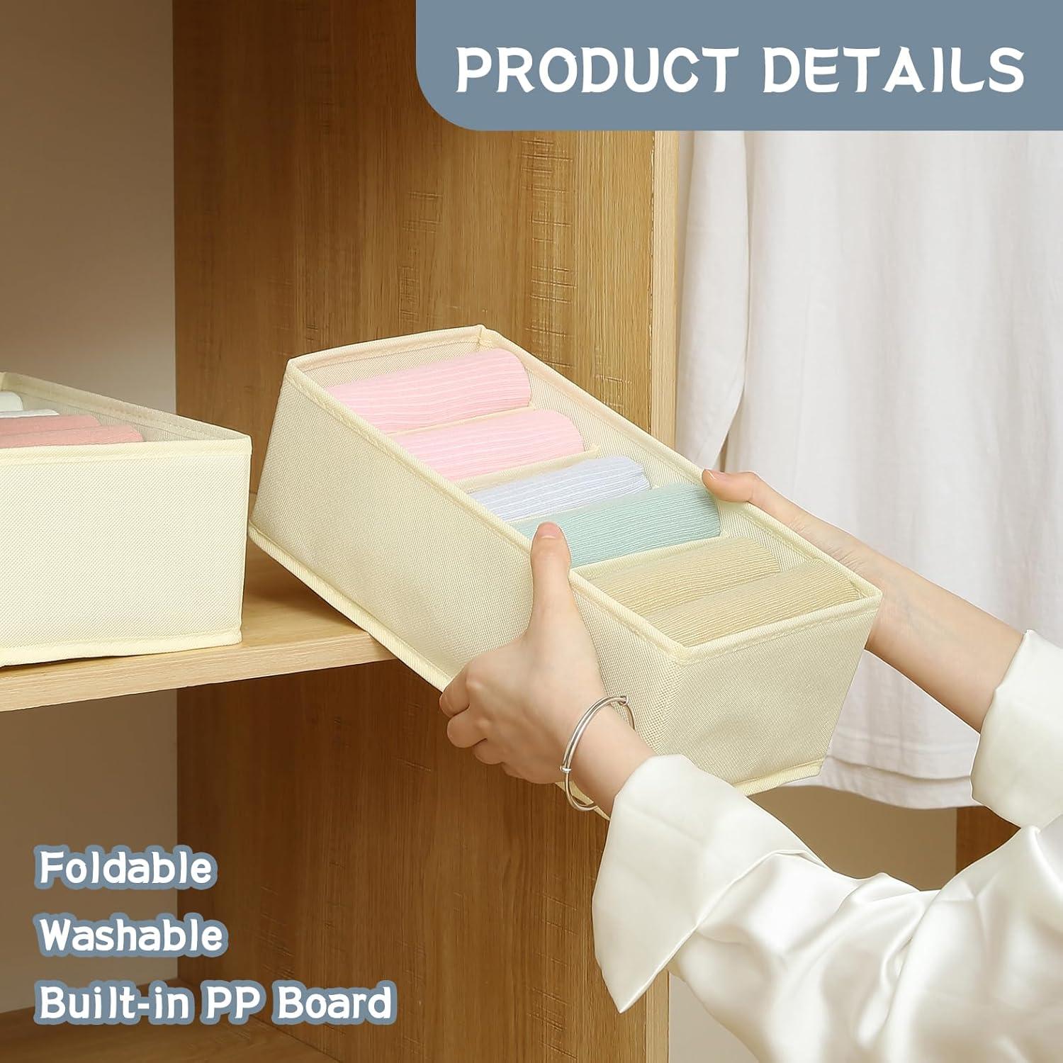 Organizador de Cajón Qozary 3 Pack Beige 6 Compartimentos