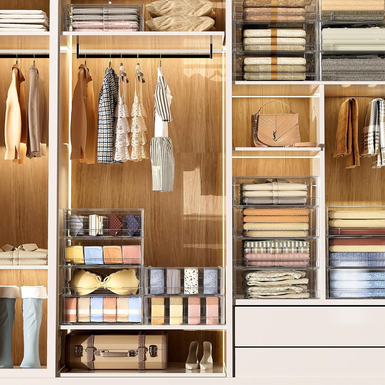 Organizador de Ropa Interior HOYOJA 24 Celdas Transparente