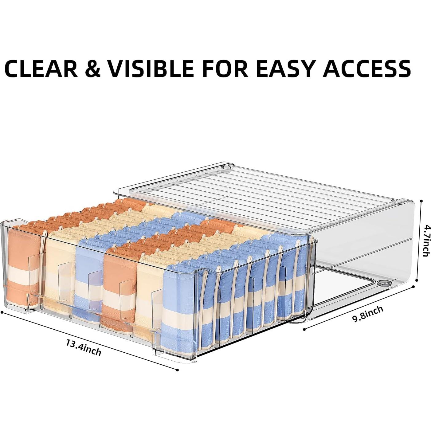 Organizador de Ropa Interior HOYOJA 24 Celdas Transparente