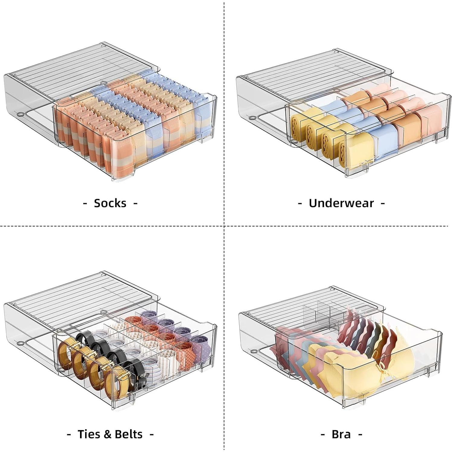 Organizador de Ropa Interior HOYOJA 24 Celdas Transparente