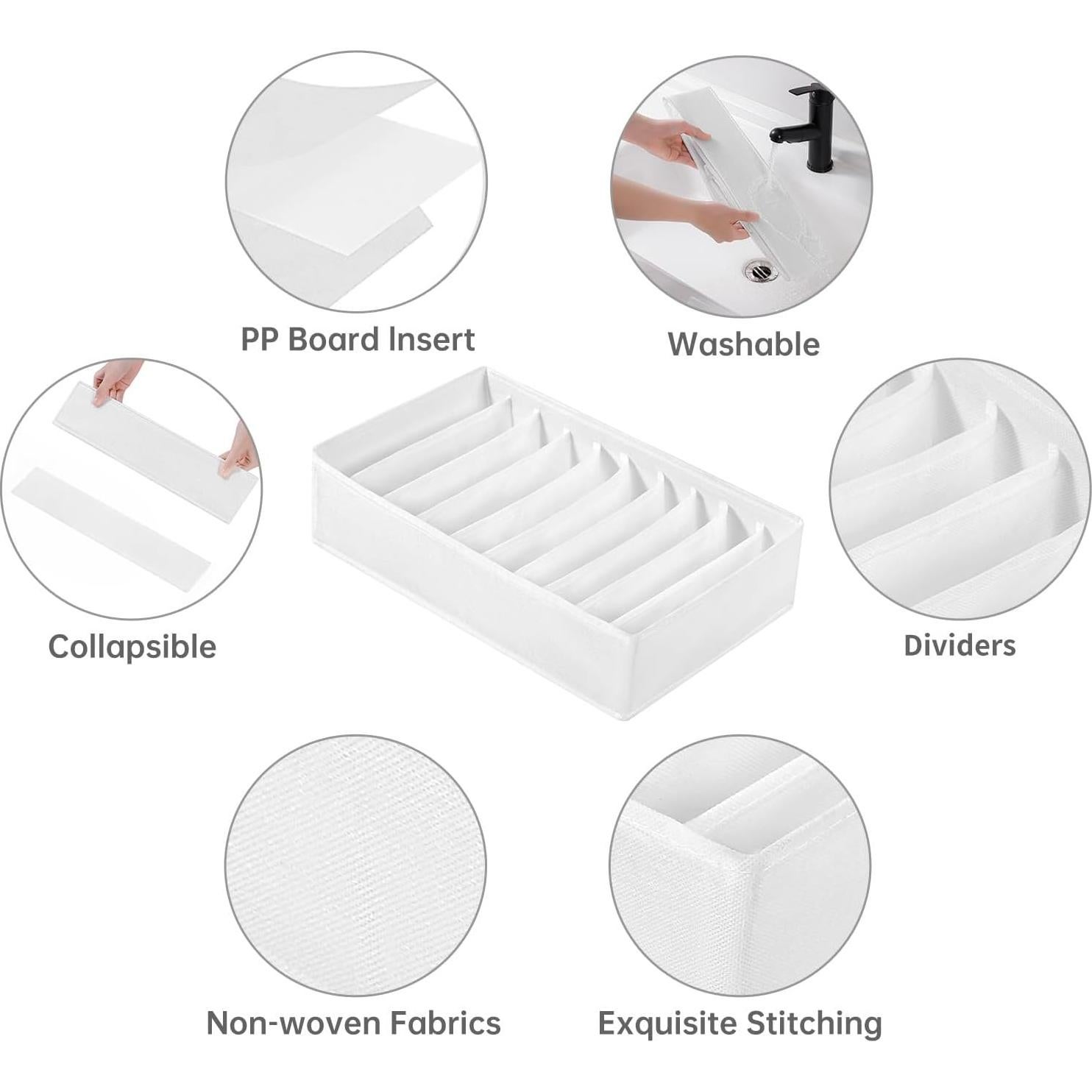 Organizador de Cajón para Ropa Coorganisers 10 Compartimentos Blanco