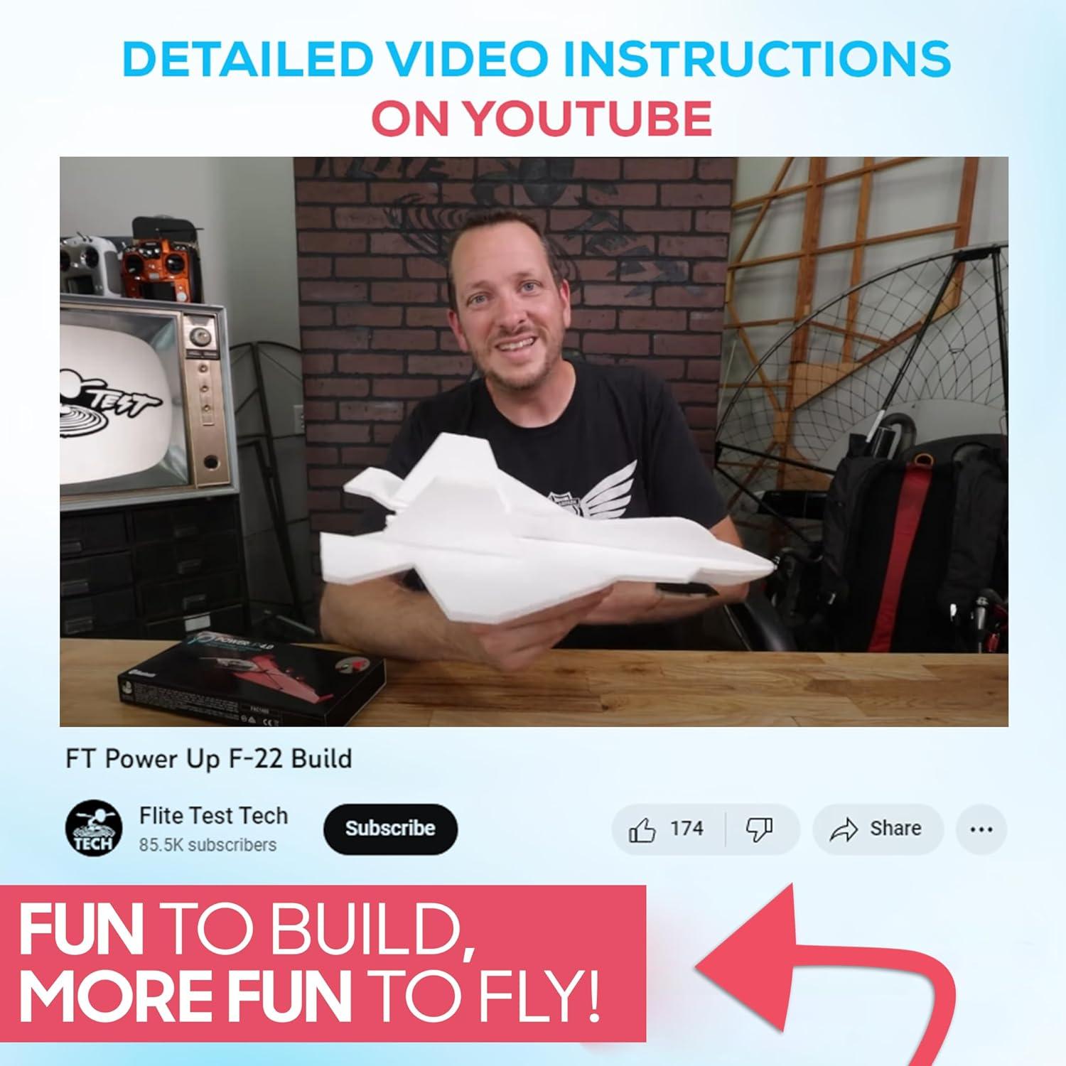 POWERUP F-22 Raptor Kit de Espuma Controlado por App