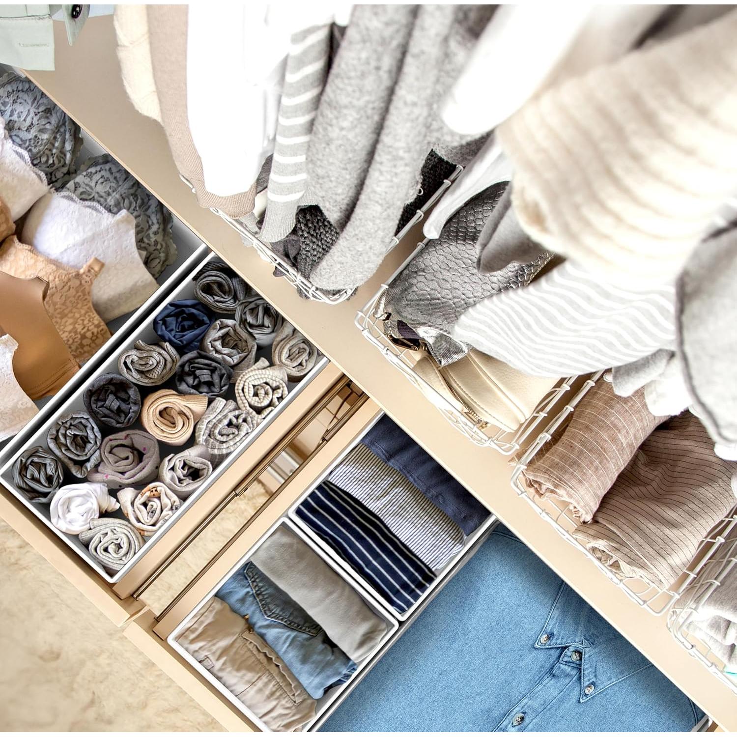 Organizador de Cajón Simple Houseware Set 4 Piezas Gris